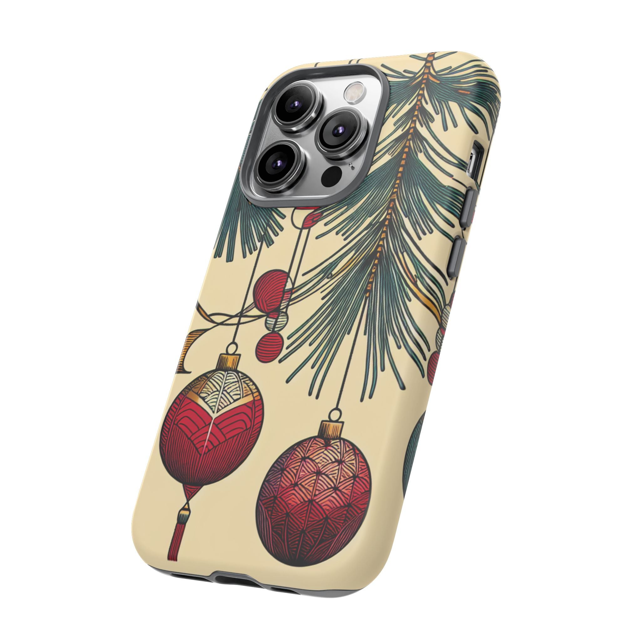 Christmas Phone Case with Ornament Design | Holiday Gift, Festive Mobile Cover, Cute Tough Case, Winter Decoration