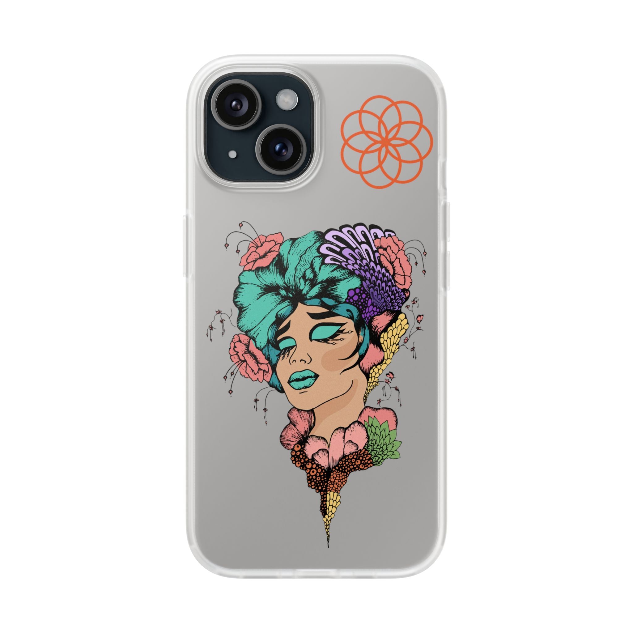 Bohemian Floral iPhone Flexi Case, Colorful Phone Cover, Trendy Floral Design, Unique Gift for Her, Stylish Phone Accessory