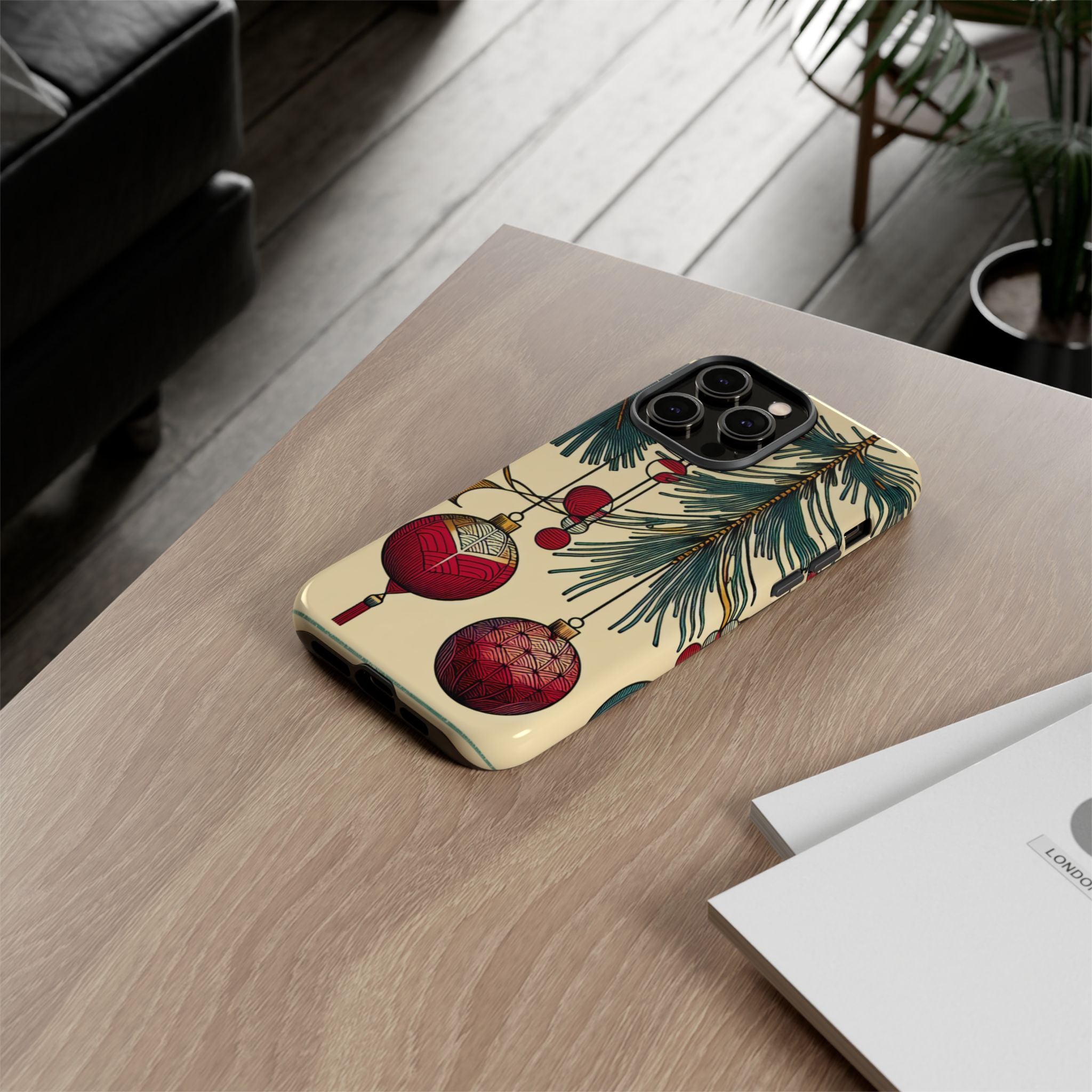 Christmas Phone Case with Ornament Design | Holiday Gift, Festive Mobile Cover, Cute Tough Case, Winter Decoration