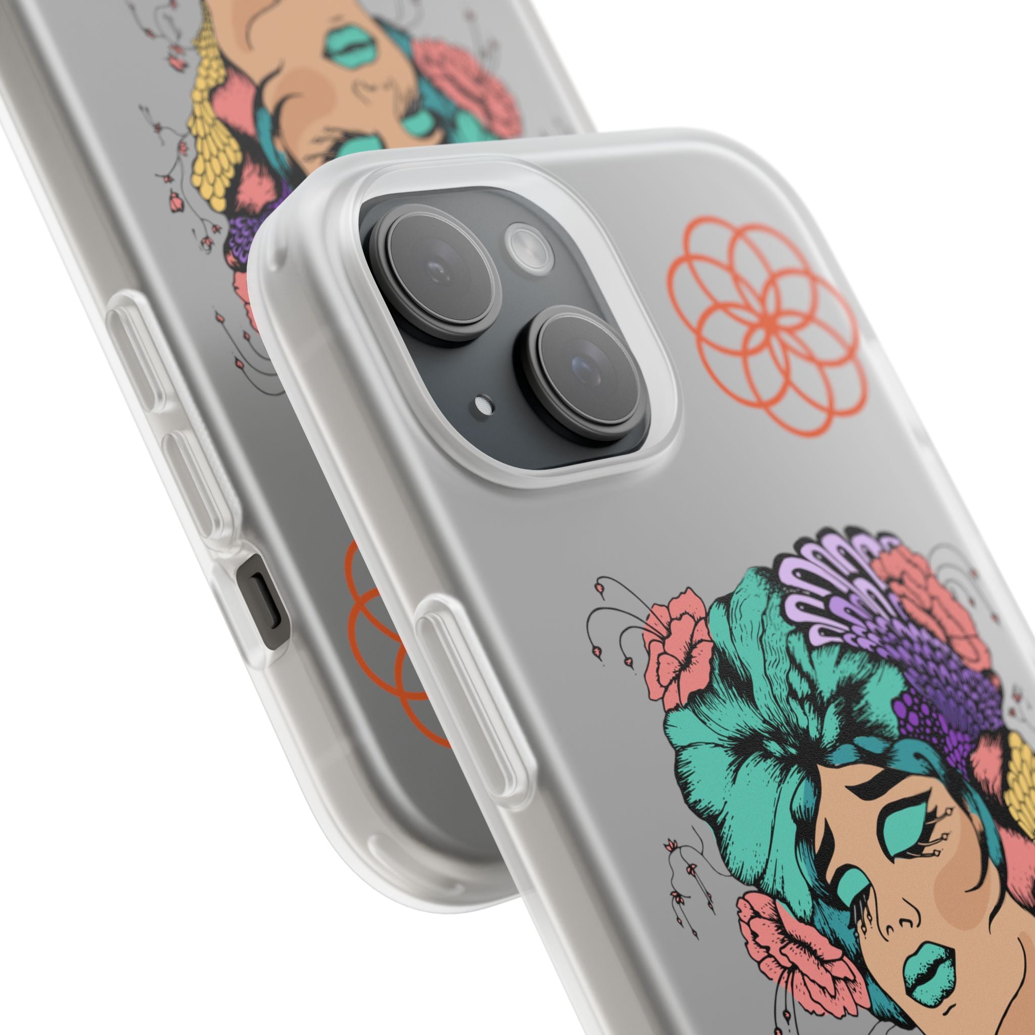 Bohemian Floral iPhone Flexi Case, Colorful Phone Cover, Trendy Floral Design, Unique Gift for Her, Stylish Phone Accessory