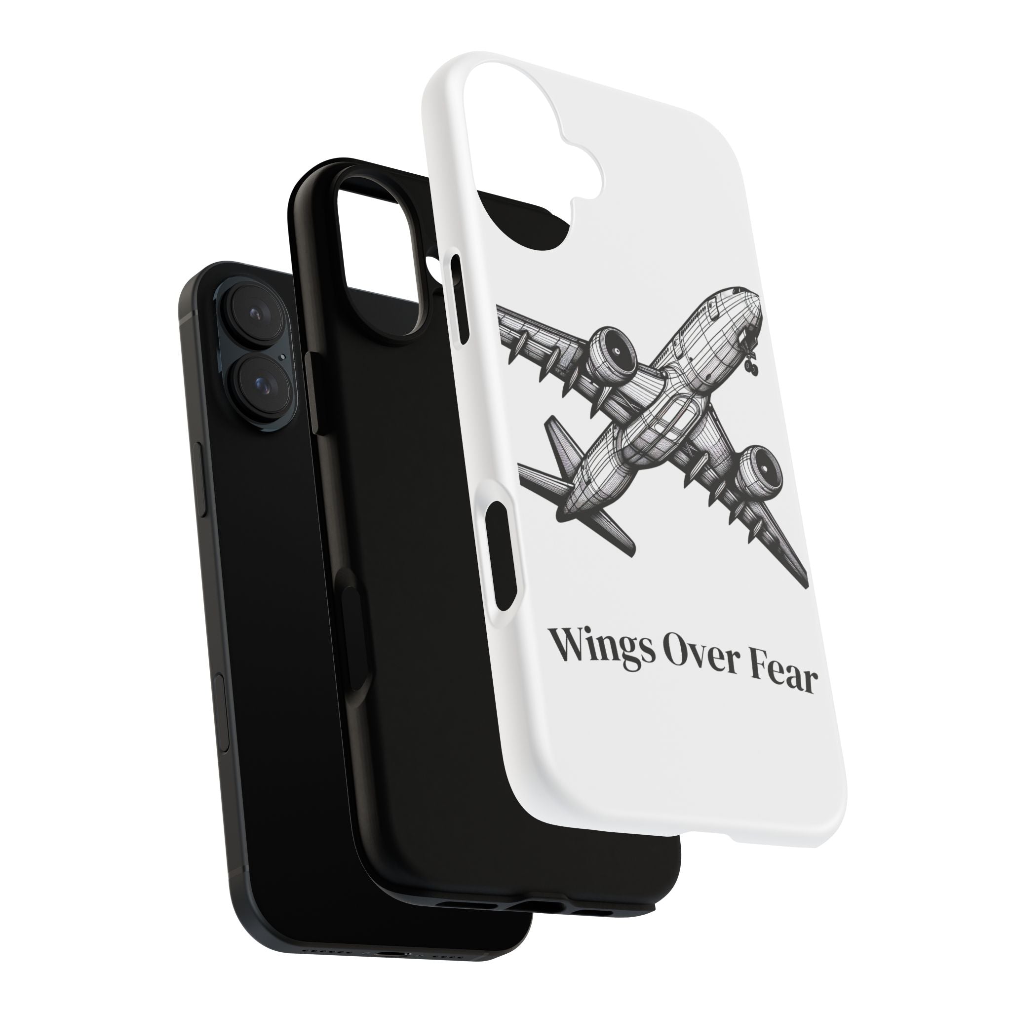Aviation Phone Case, Inspirational Pilot Gift, Travel Enthusiast Accessory, Unique Airplane Case, Wings Over Fear Design