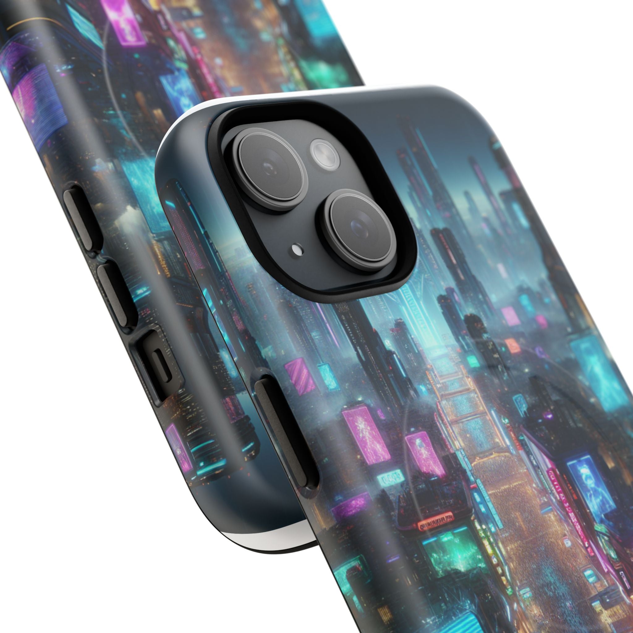 Futuristic Cityscape Phone Case, Tough Magnetic Cases, Urban Aesthetic, Tech Accessories, Gifts for Tech Lovers, Holiday Phone Cases