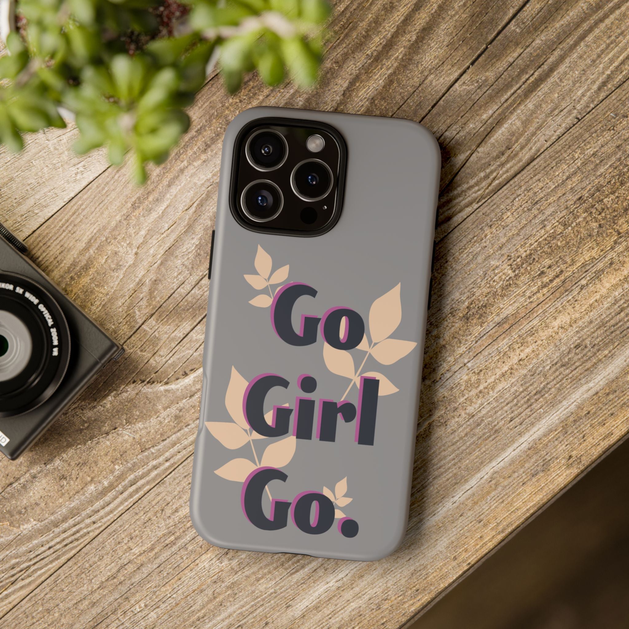 Stylish Phone Case - Go Girl Go, Motivational Tough Case, Gift for Her, Kindness Reminder, Floral Mobile Cover, Inspirational Phone [...]