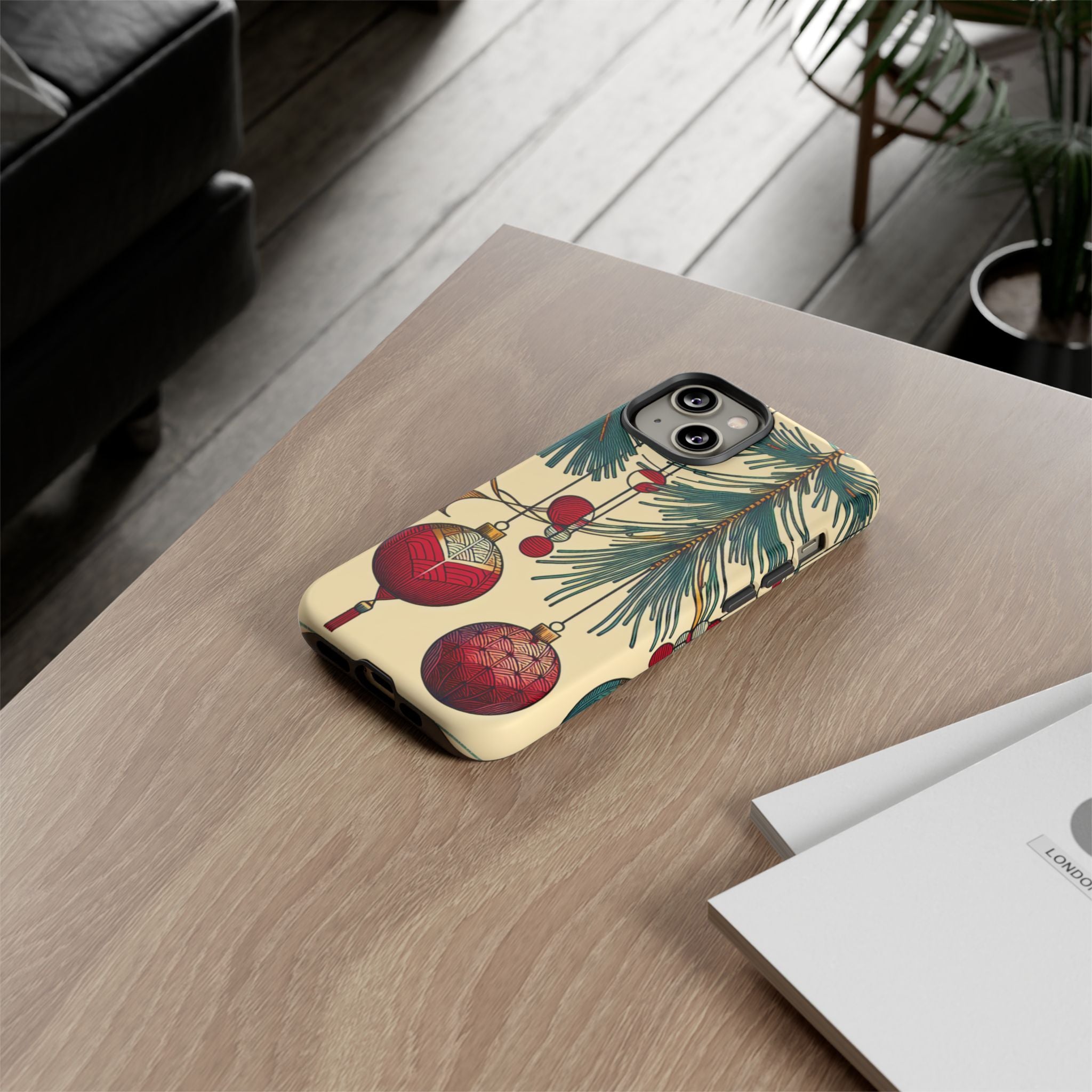 Christmas Phone Case with Ornament Design | Holiday Gift, Festive Mobile Cover, Cute Tough Case, Winter Decoration