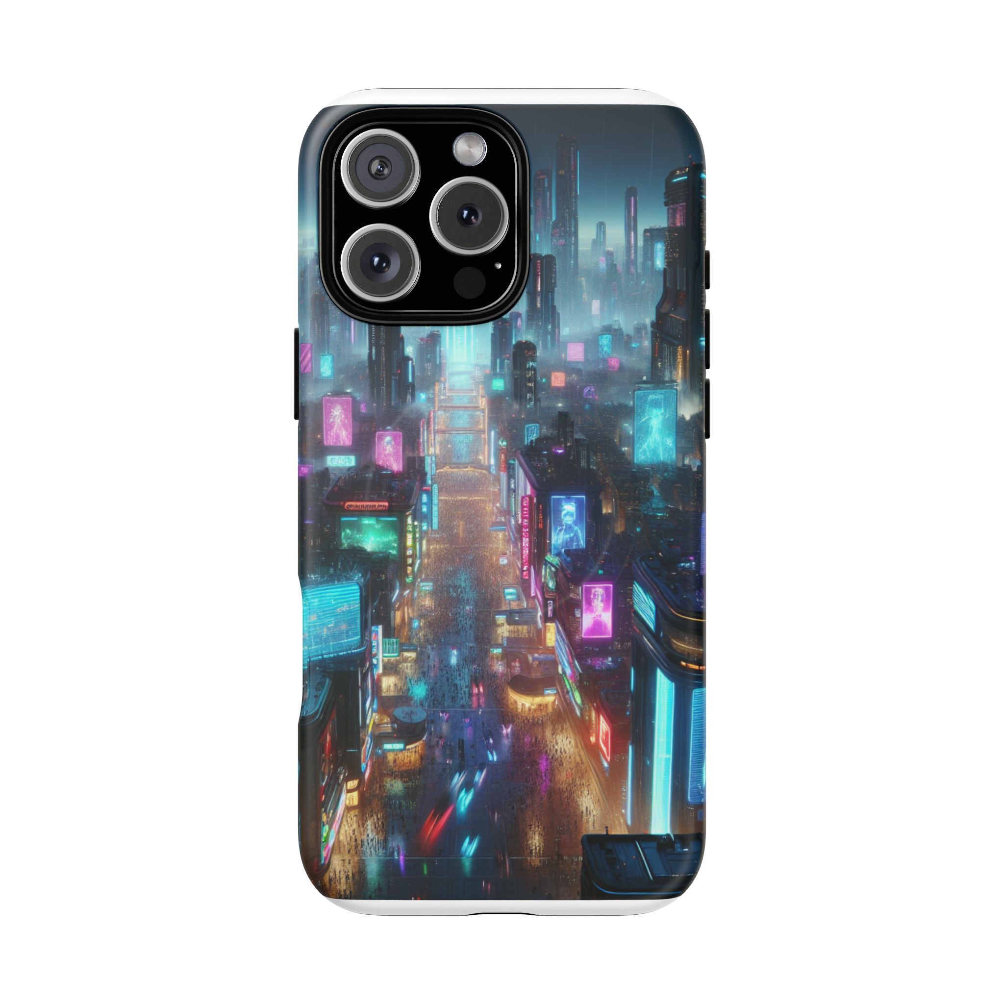 Futuristic Cityscape Phone Case, Tough Magnetic Cases, Urban Aesthetic, Tech Accessories, Gifts for Tech Lovers, Holiday Phone Cases