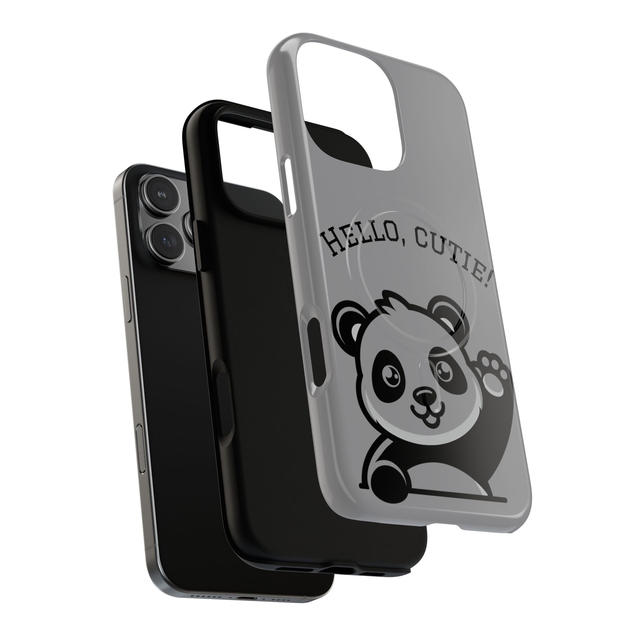 Cute Panda Phone Case, Tough Magnetic Cases for iPhone, Hello Cutie Design, Fun Gift for Kids, Unique Tech Accessories