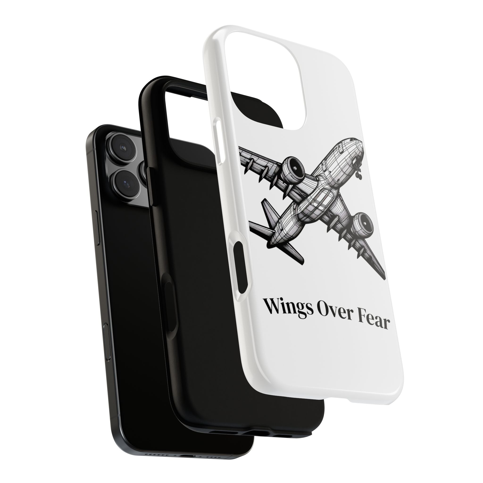Aviation Phone Case, Inspirational Pilot Gift, Travel Enthusiast Accessory, Unique Airplane Case, Wings Over Fear Design