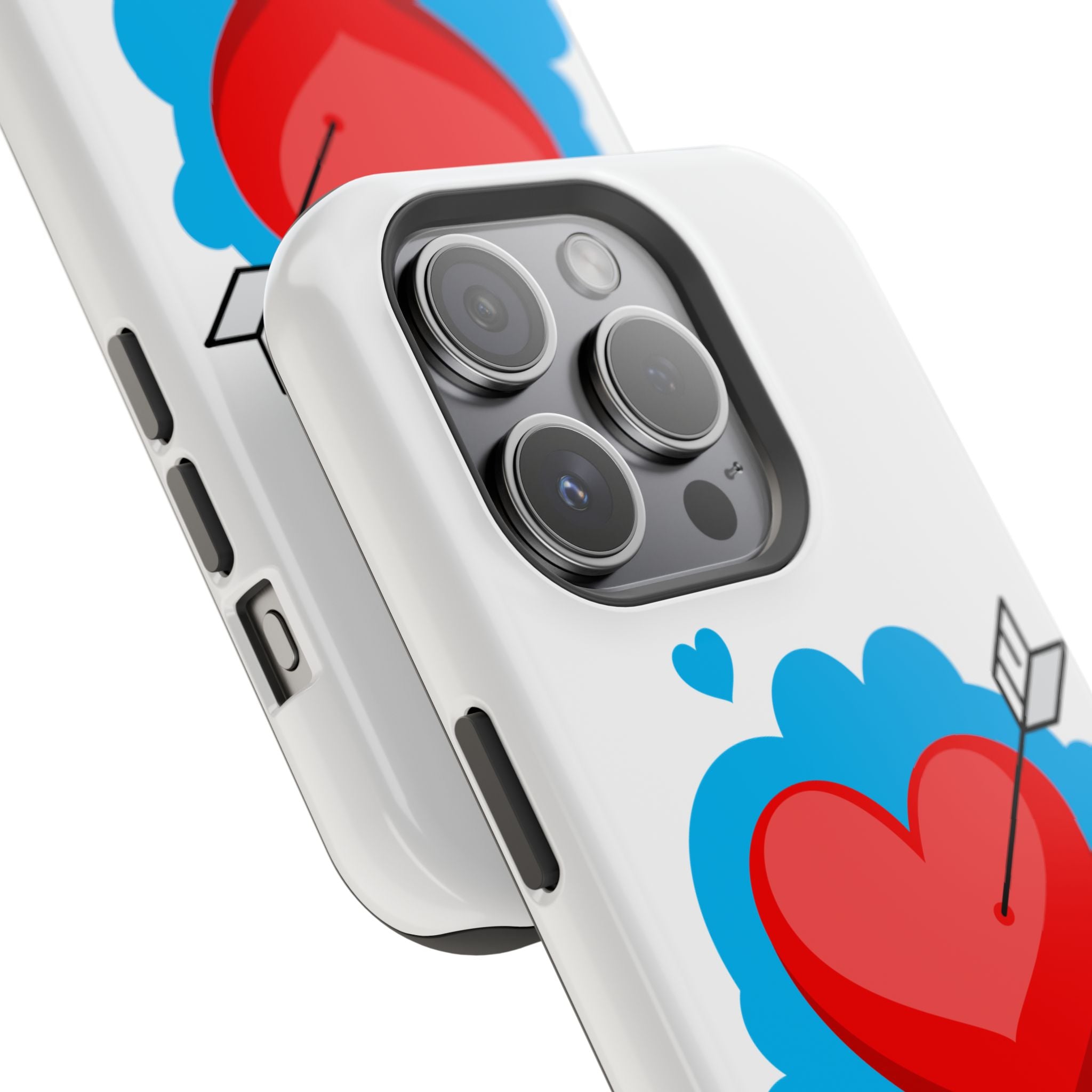 Heart Arrow Impact-Resistant Phone Case, Cute Phone Cover, Valentine's Day Gift, Durable Case, Love Themed Accessory