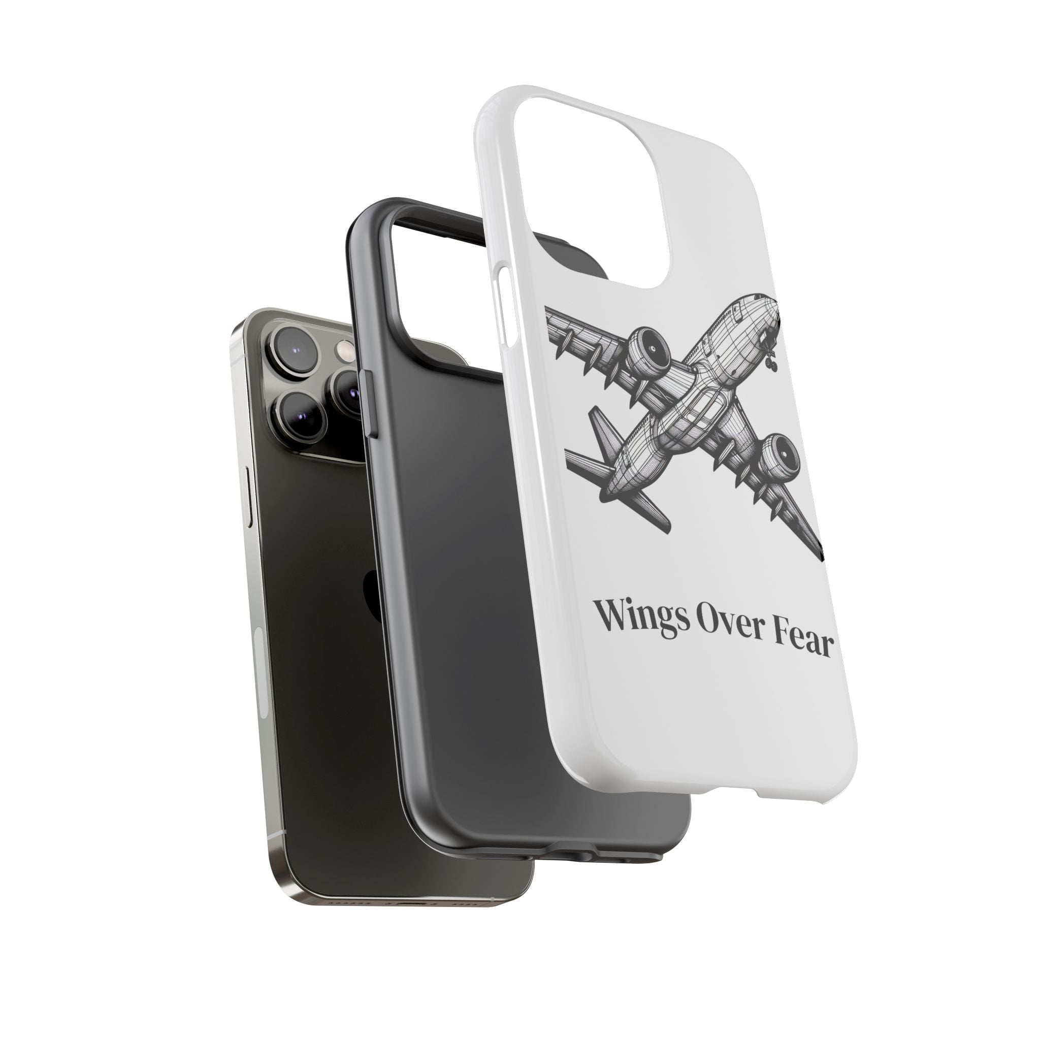 Aviation Phone Case, Inspirational Pilot Gift, Travel Enthusiast Accessory, Unique Airplane Case, Wings Over Fear Design
