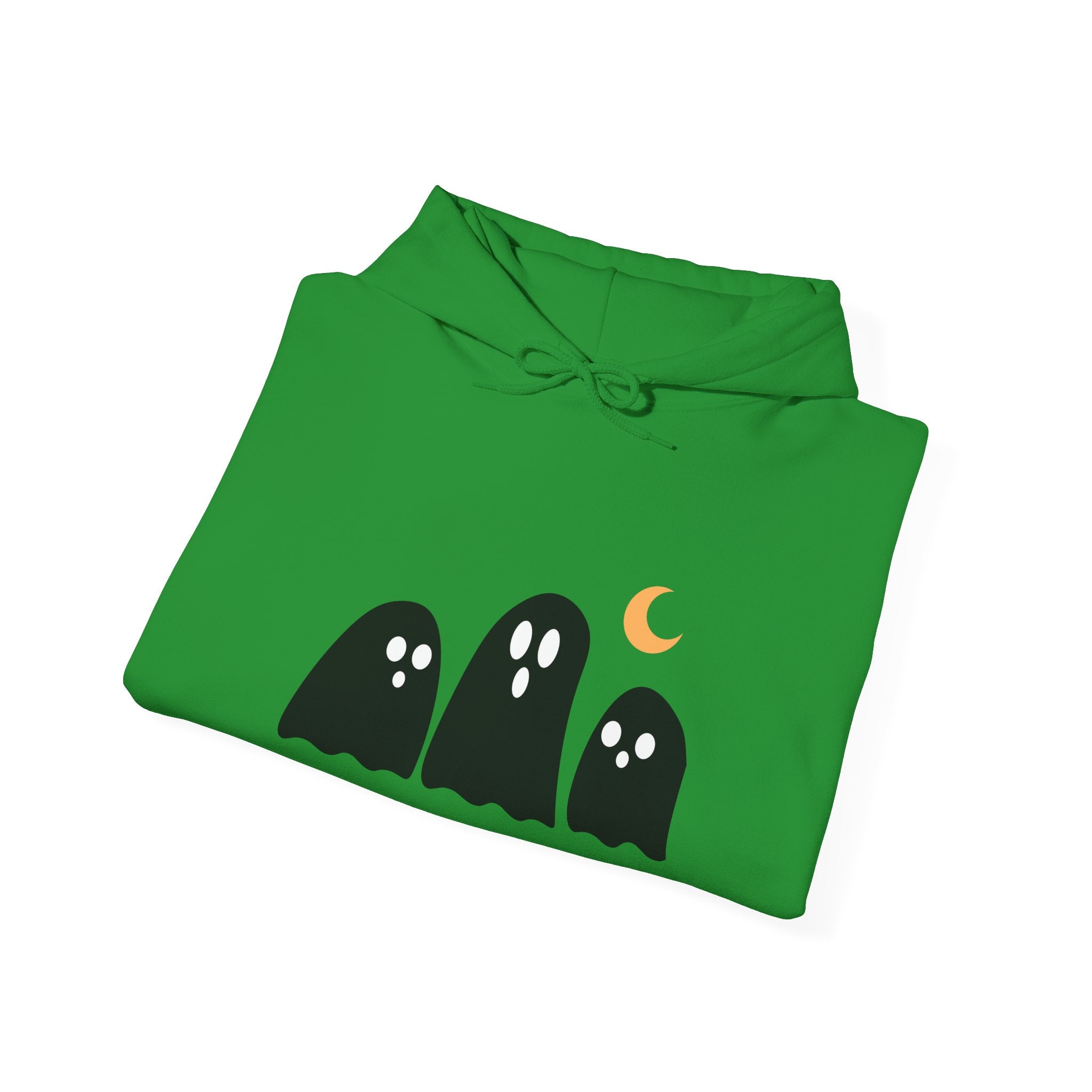 Cozy Ghost Hoodie for Halloween - Unisex Heavy Blend Sweatshirt, Cute Ghost Graphic, Perfect for Fall, Spooky Season Attire