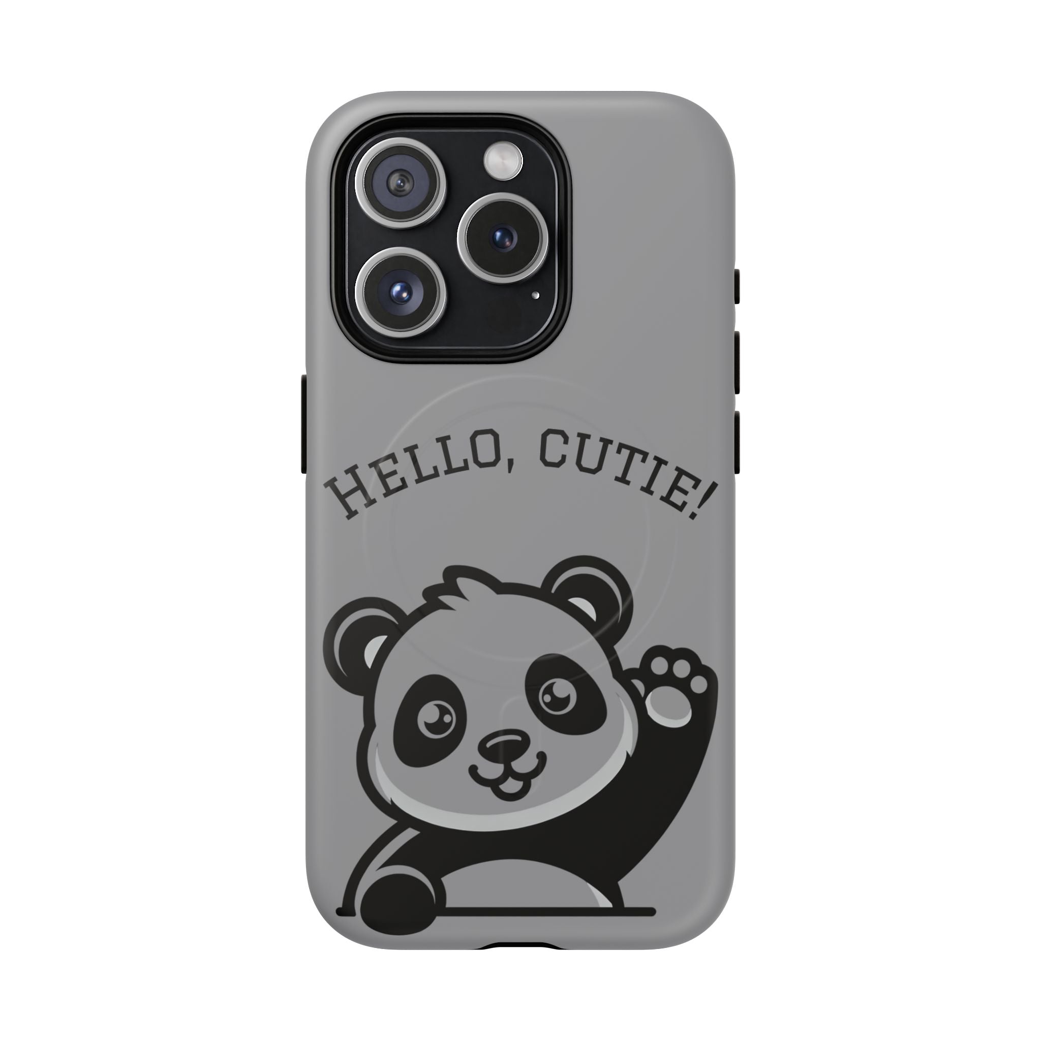 Cute Panda Phone Case, Tough Magnetic Cases for iPhone, Hello Cutie Design, Fun Gift for Kids, Unique Tech Accessories