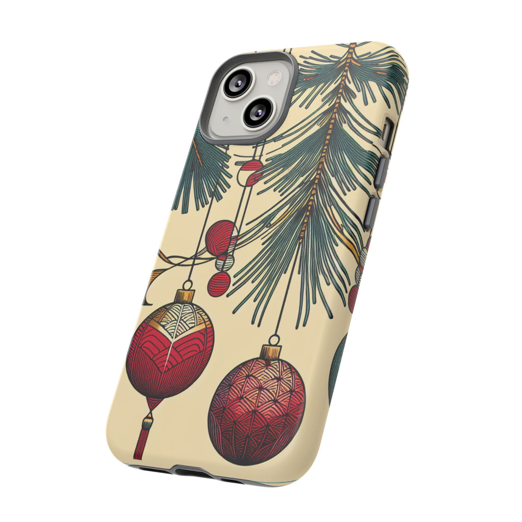 Christmas Phone Case with Ornament Design | Holiday Gift, Festive Mobile Cover, Cute Tough Case, Winter Decoration