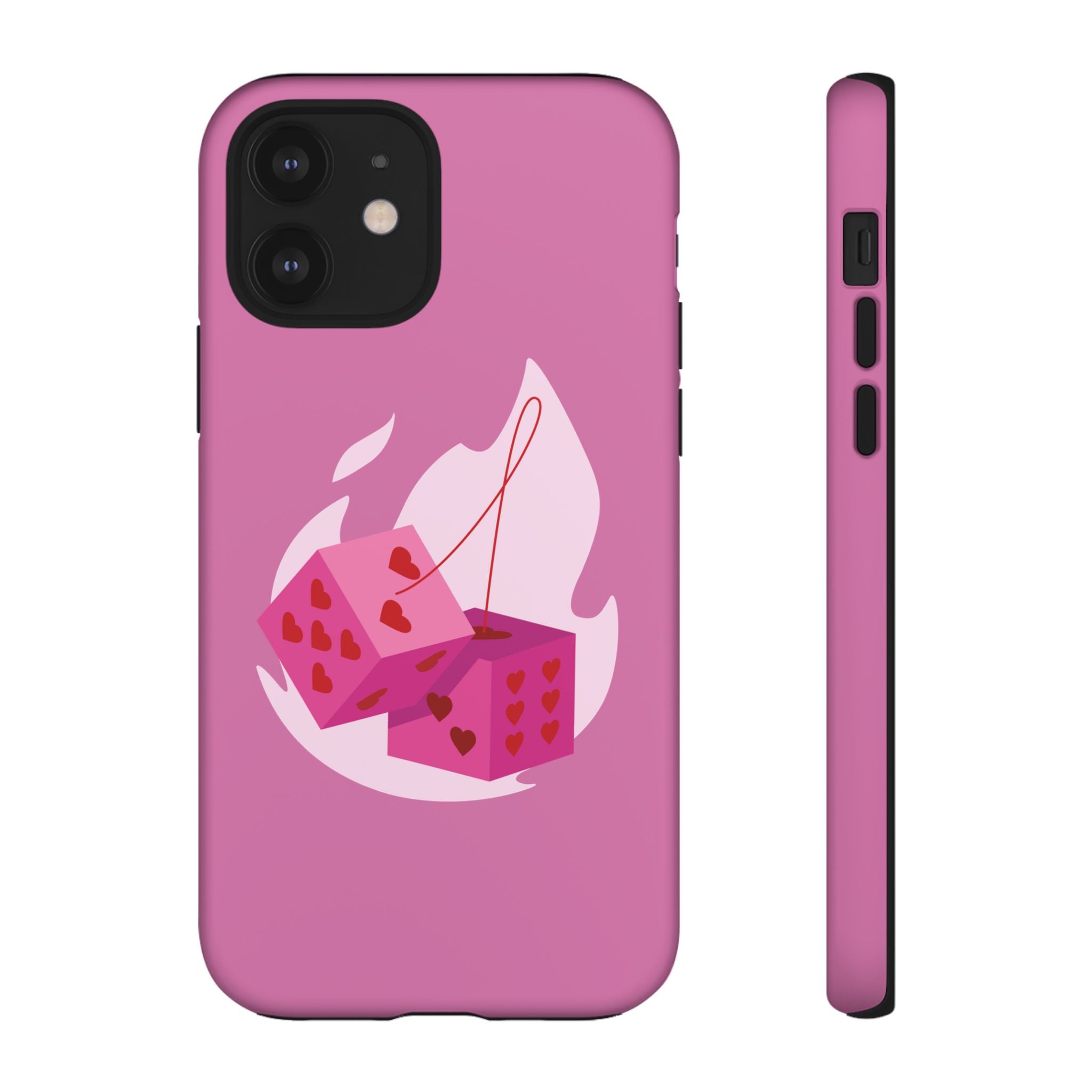 Phone Case, Tough Phone Cover, Heart Design, Cute Cell Accessories, Valentine's Day Gift, Trendy Pink Case