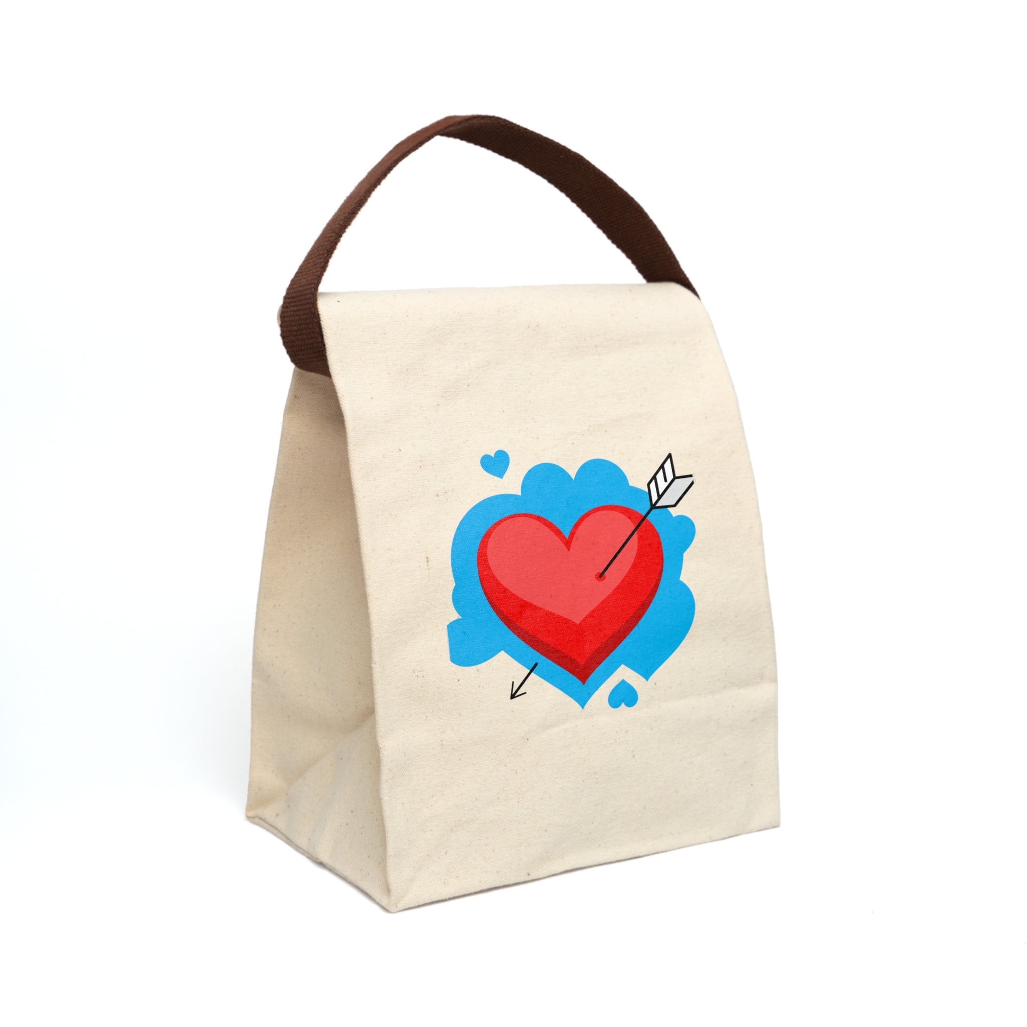 Heartfelt Canvas Lunch Bag - Eco-Friendly Tote, Gift for Her, School Lunch, Valentine's Day, Picnic Essential