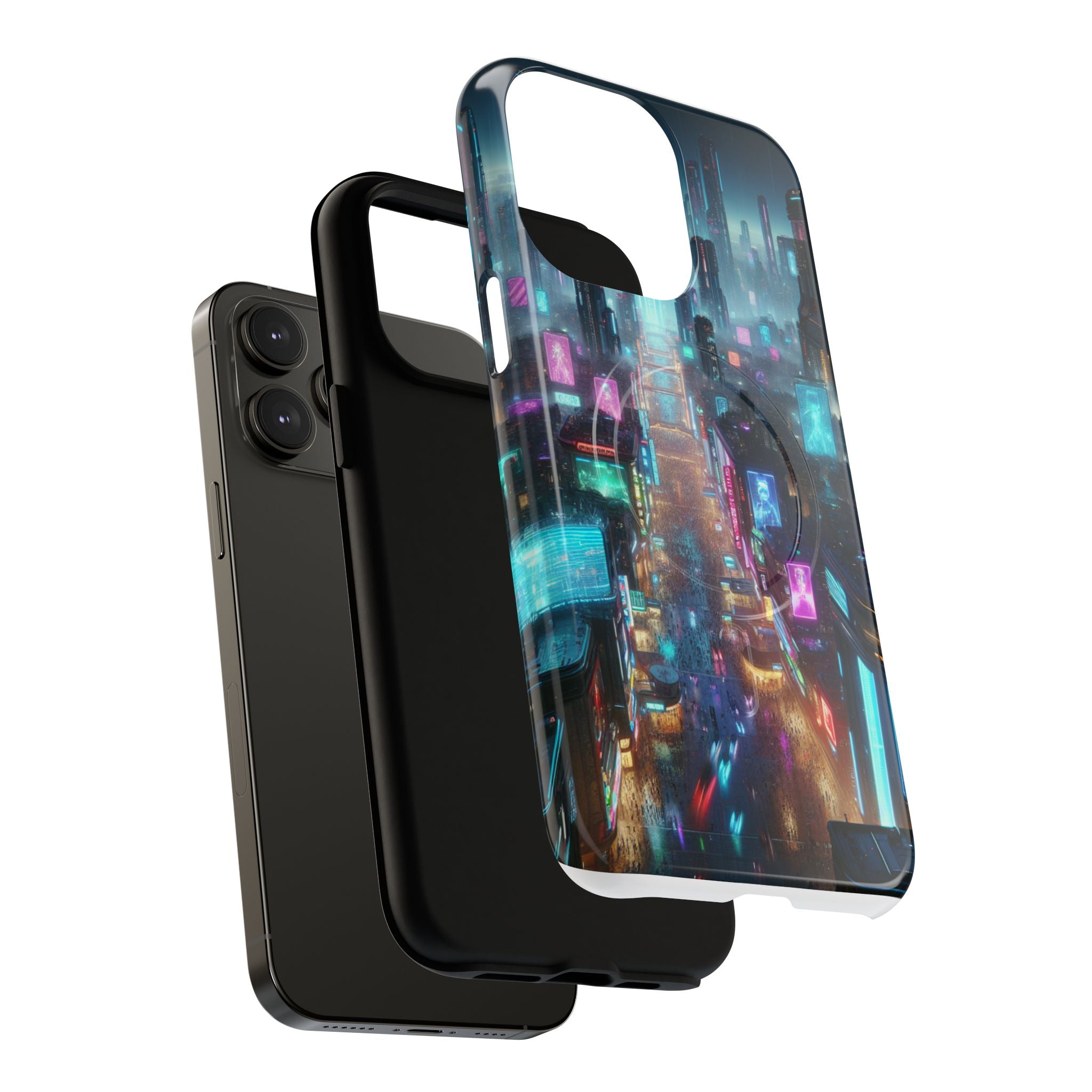 Futuristic Cityscape Phone Case, Tough Magnetic Cases, Urban Aesthetic, Tech Accessories, Gifts for Tech Lovers, Holiday Phone Cases