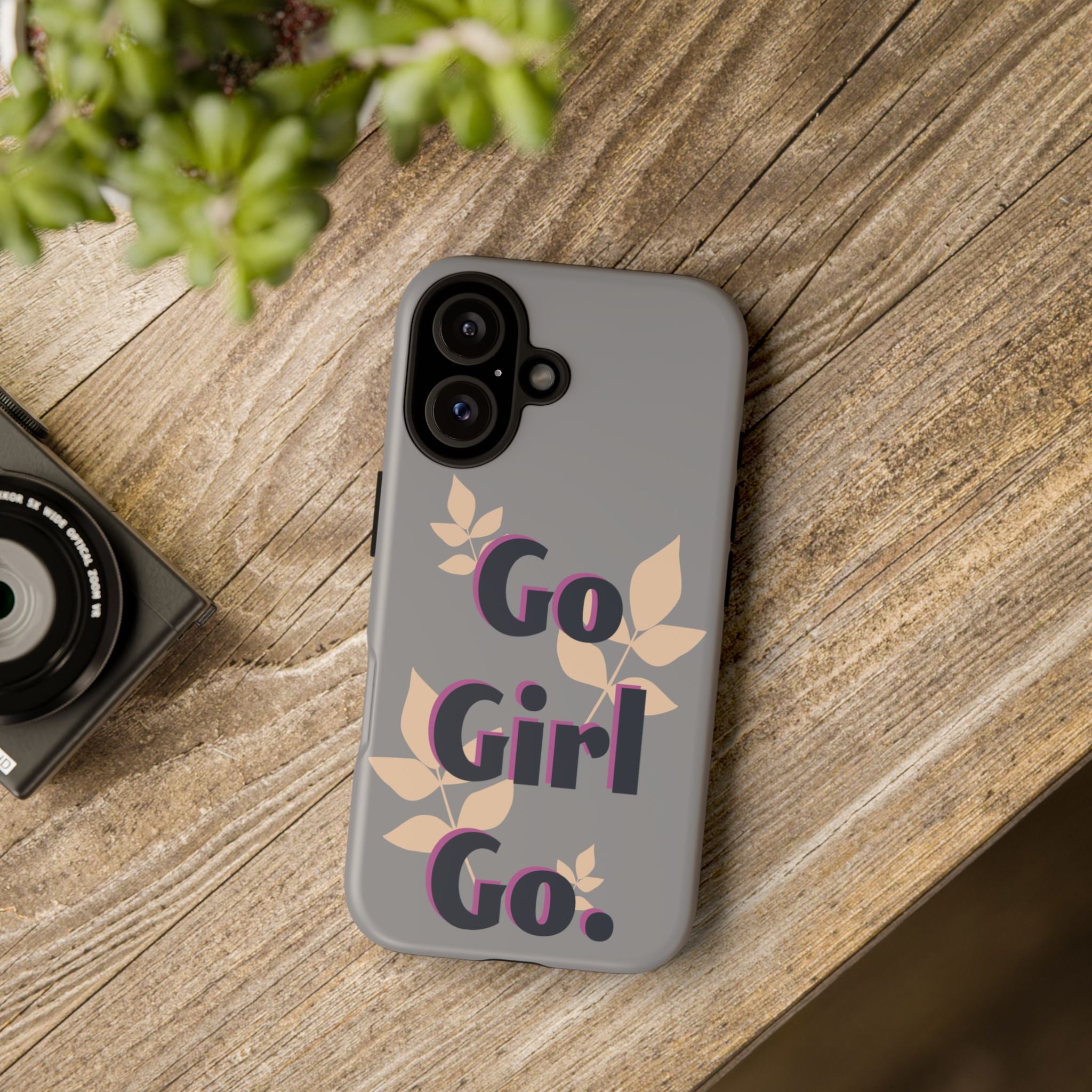 Stylish Phone Case - Go Girl Go, Motivational Tough Case, Gift for Her, Kindness Reminder, Floral Mobile Cover, Inspirational Phone [...]