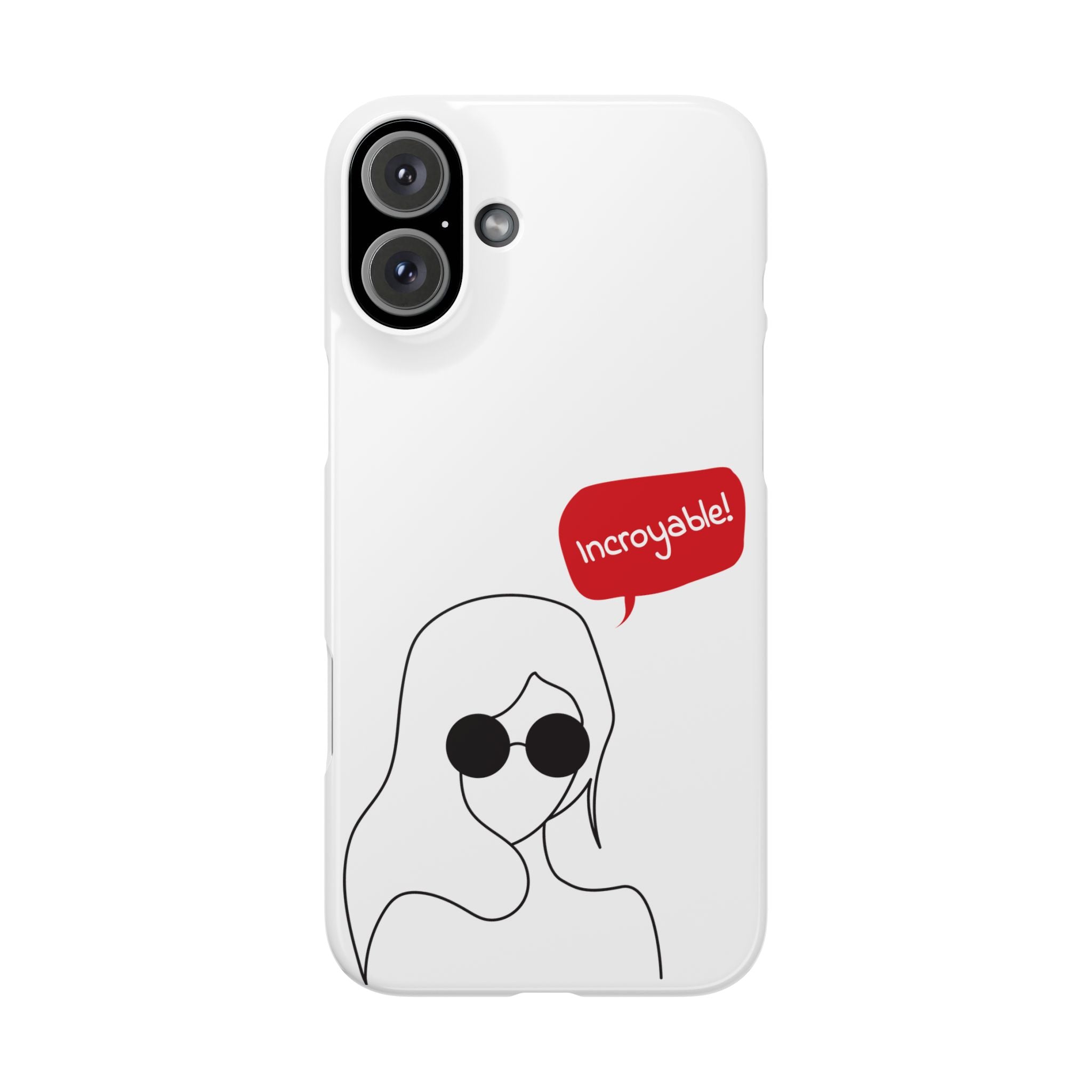 Chic Slim Phone Cases with 'Incroyable!' Design, Trendy Cell Phone Holder, Fashion Accessory, Gift for Friends, Modern Phone Protector