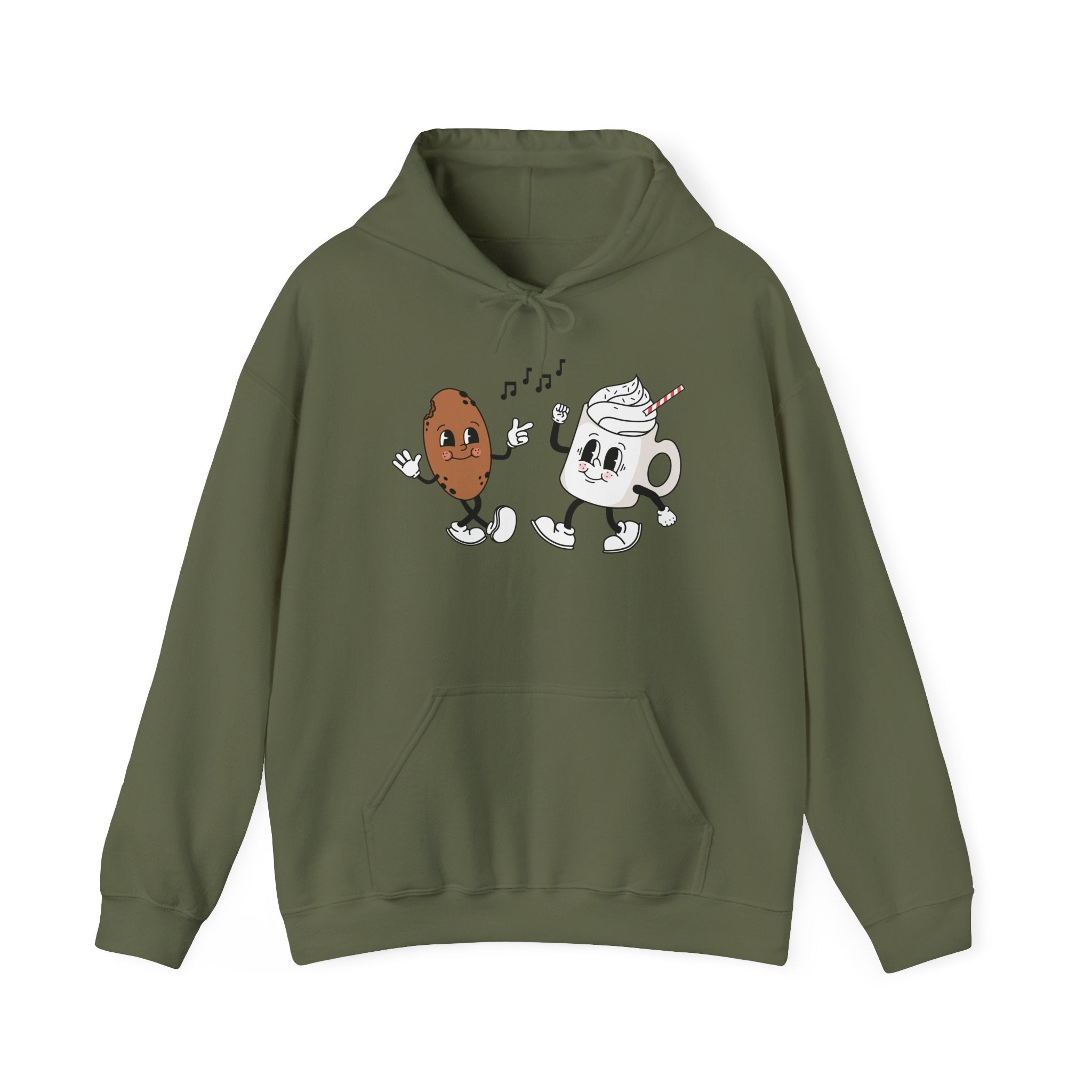 Kawaii Foodie Hoodie - Cute Unisex Sweatshirt with Singing Milkshake & Cookie | Cozy Gift for Food Lovers, Casual Wear, Birthdays