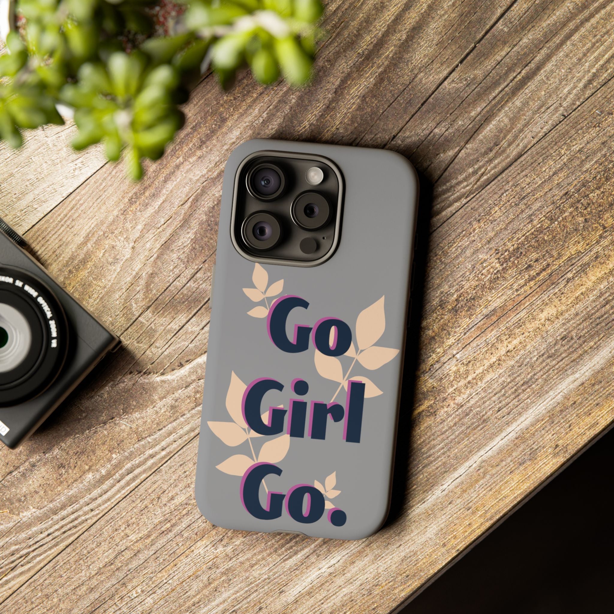 Stylish Phone Case - Go Girl Go, Motivational Tough Case, Gift for Her, Kindness Reminder, Floral Mobile Cover, Inspirational Phone [...]