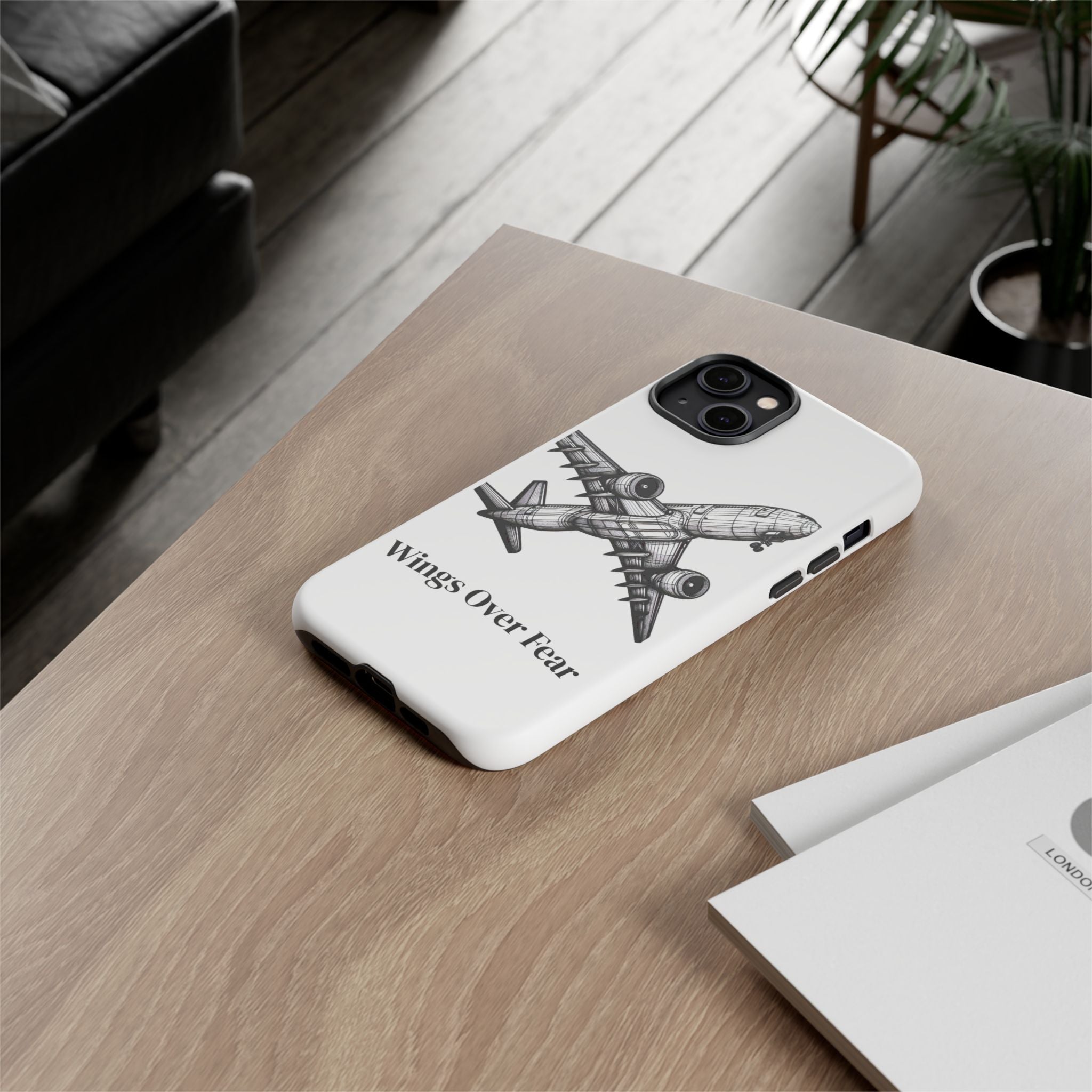 Aviation Phone Case, Inspirational Pilot Gift, Travel Enthusiast Accessory, Unique Airplane Case, Wings Over Fear Design