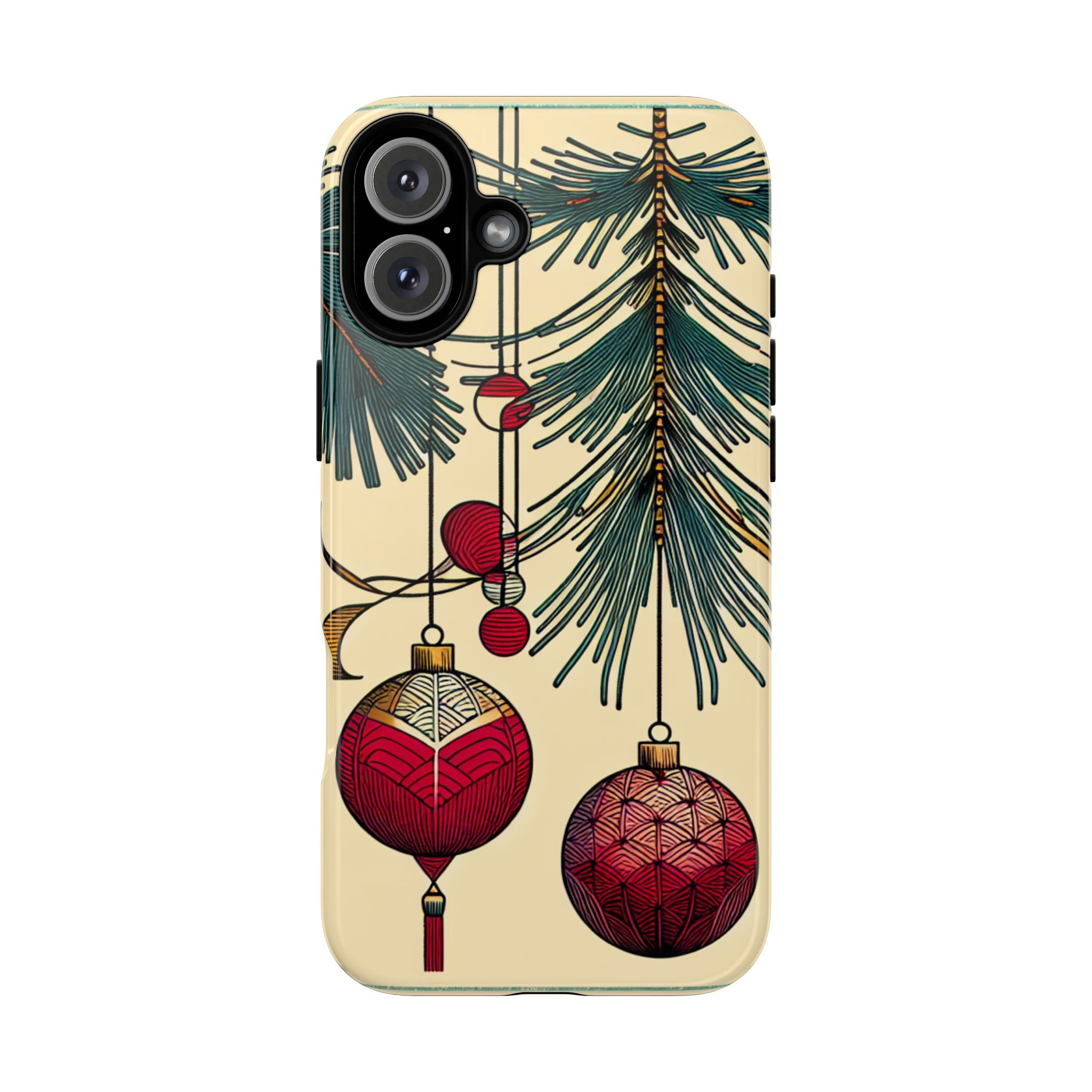 Christmas Phone Case with Ornament Design | Holiday Gift, Festive Mobile Cover, Cute Tough Case, Winter Decoration