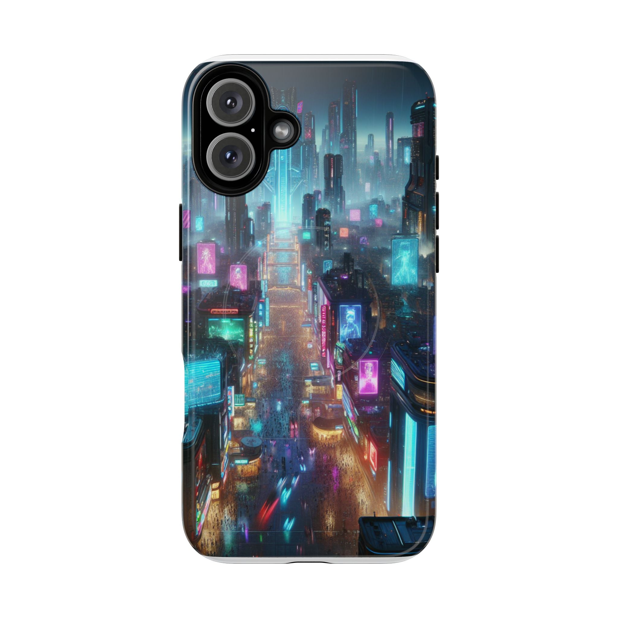 Futuristic Cityscape Phone Case, Tough Magnetic Cases, Urban Aesthetic, Tech Accessories, Gifts for Tech Lovers, Holiday Phone Cases