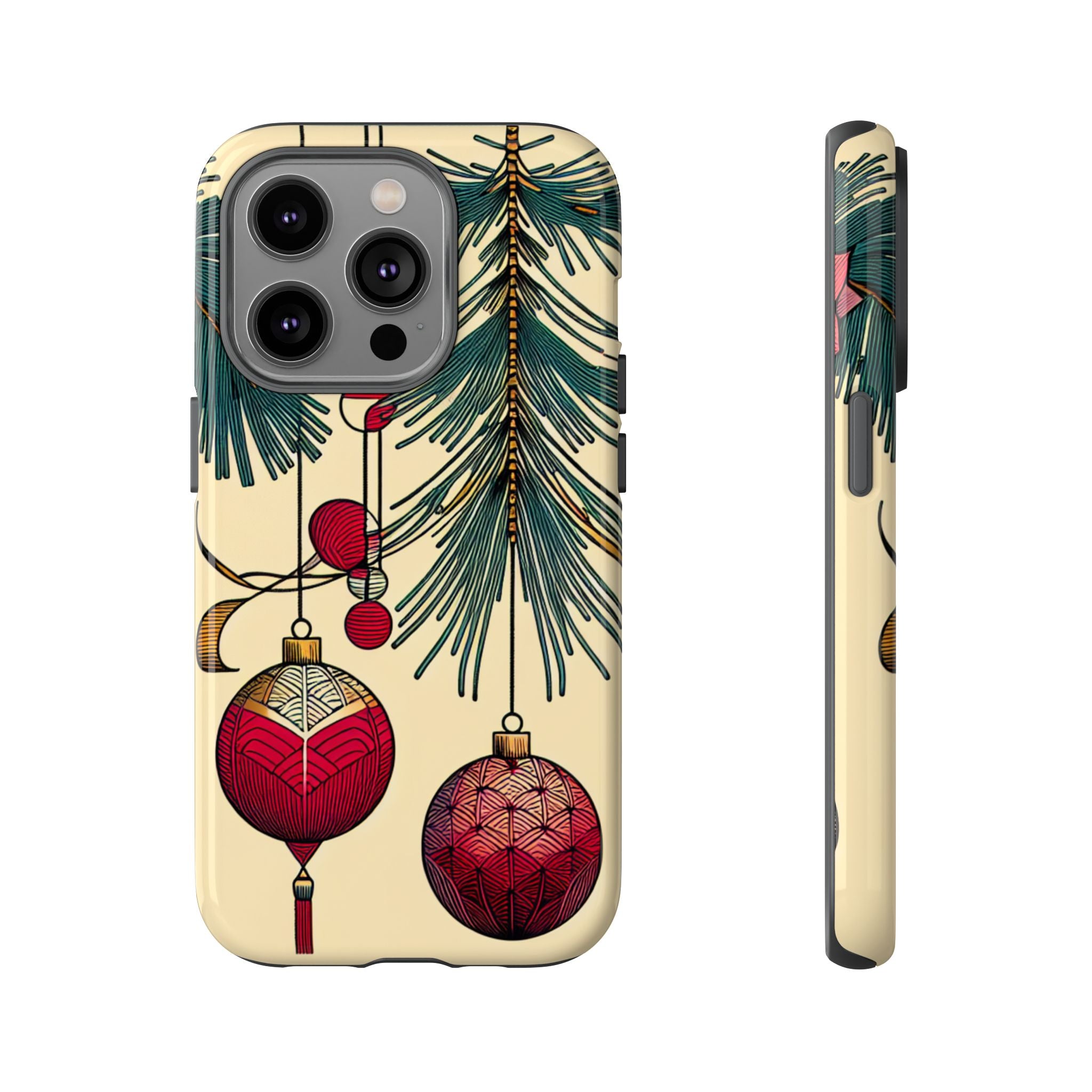 Christmas Phone Case with Ornament Design | Holiday Gift, Festive Mobile Cover, Cute Tough Case, Winter Decoration