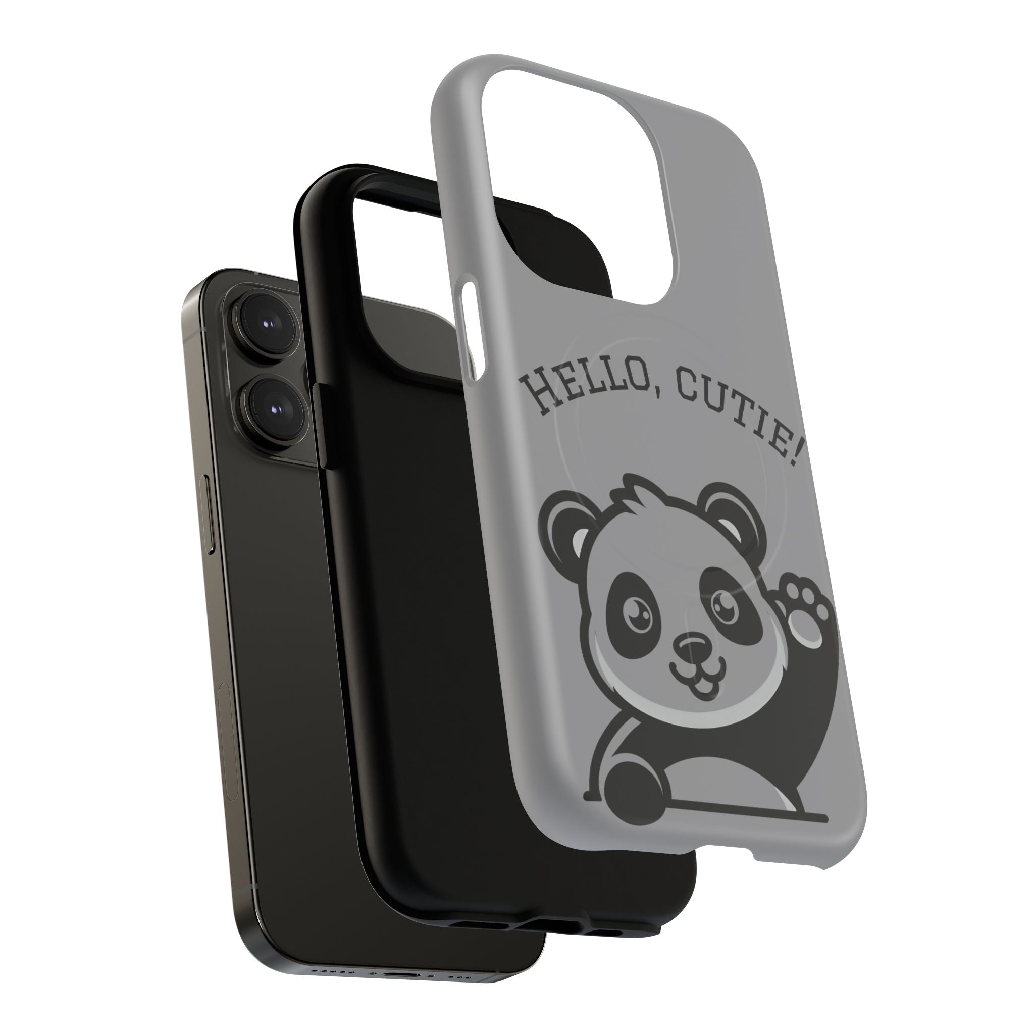 Cute Panda Phone Case, Tough Magnetic Cases for iPhone, Hello Cutie Design, Fun Gift for Kids, Unique Tech Accessories