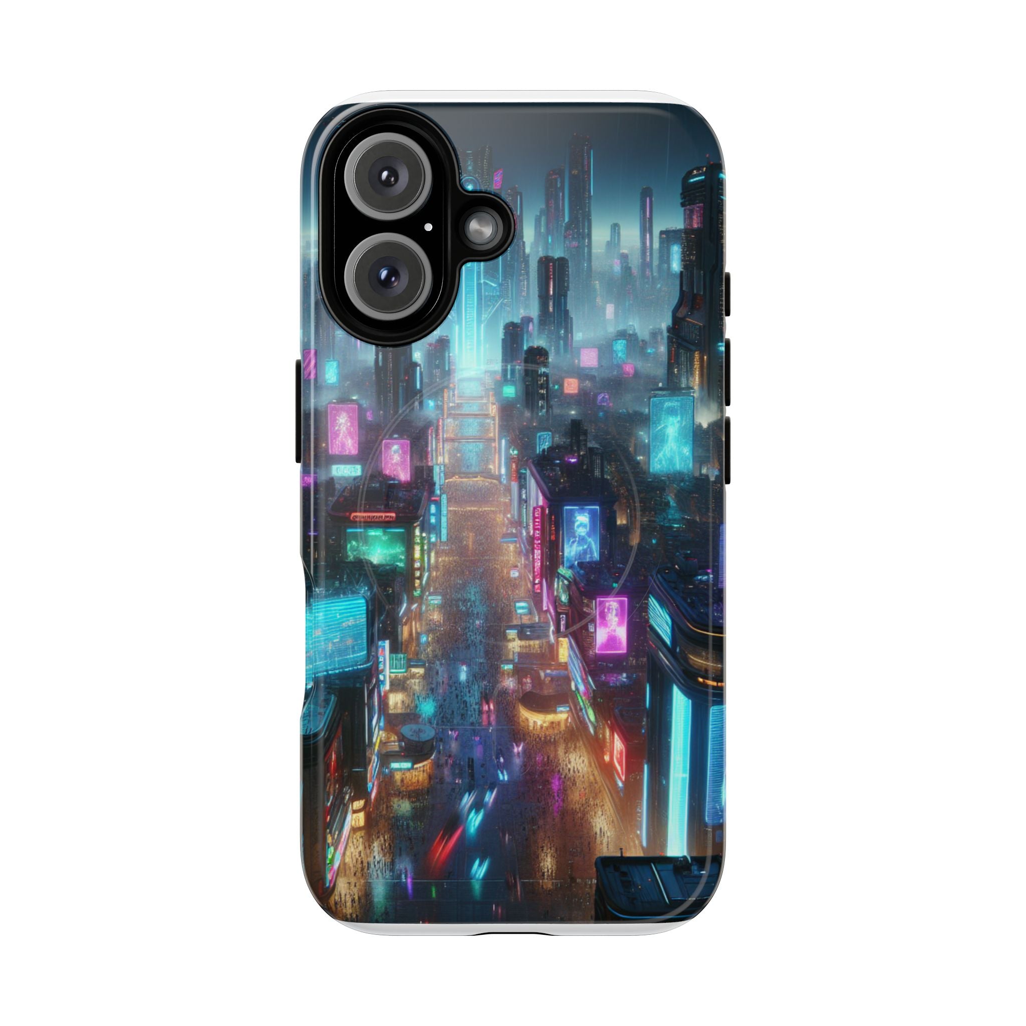 Futuristic Cityscape Phone Case, Tough Magnetic Cases, Urban Aesthetic, Tech Accessories, Gifts for Tech Lovers, Holiday Phone Cases