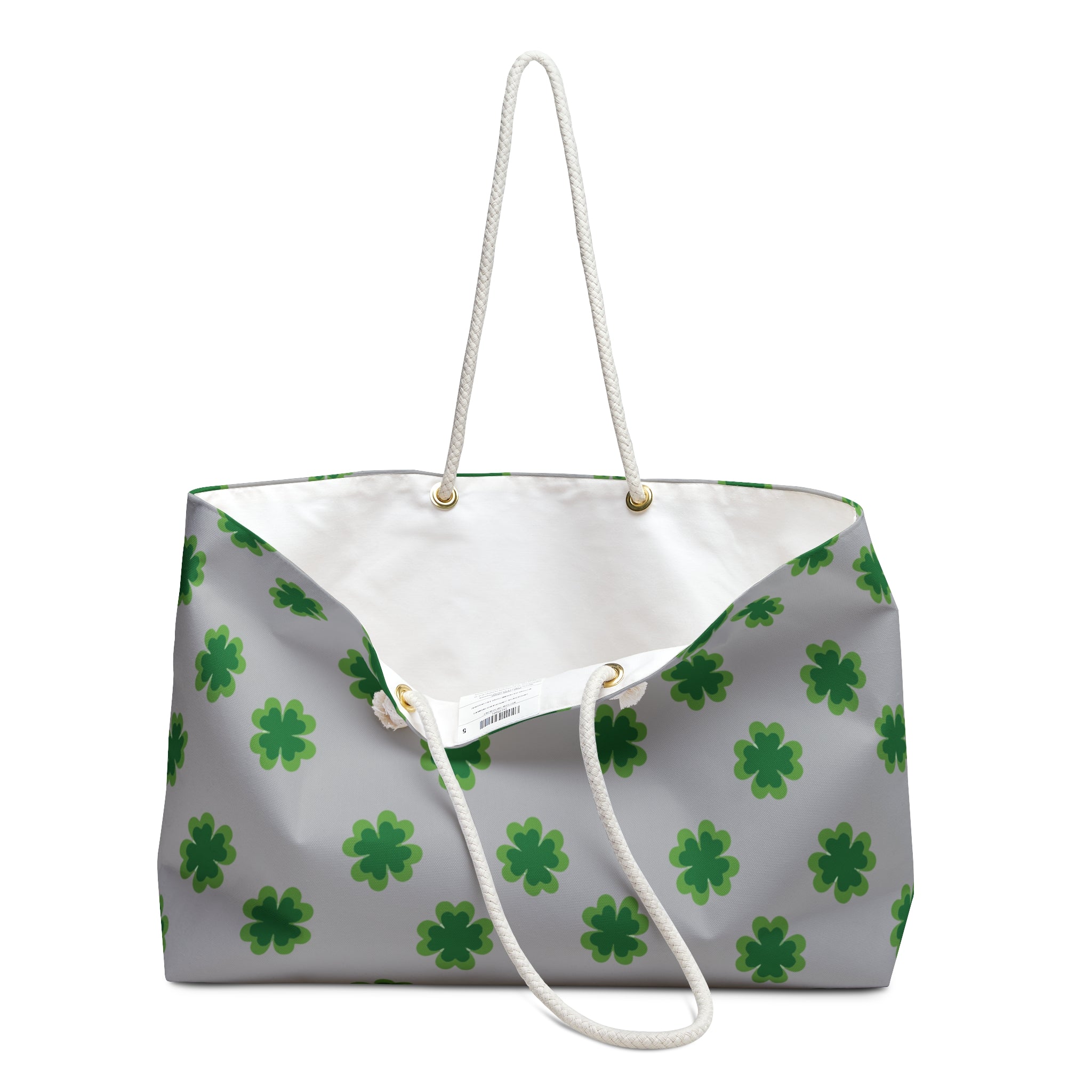 St. Patrick's Day Weekender Bag | Shamrock Tote for Travel, Beach, Gym, or Weekend Getaway | Lucky Charm Gift