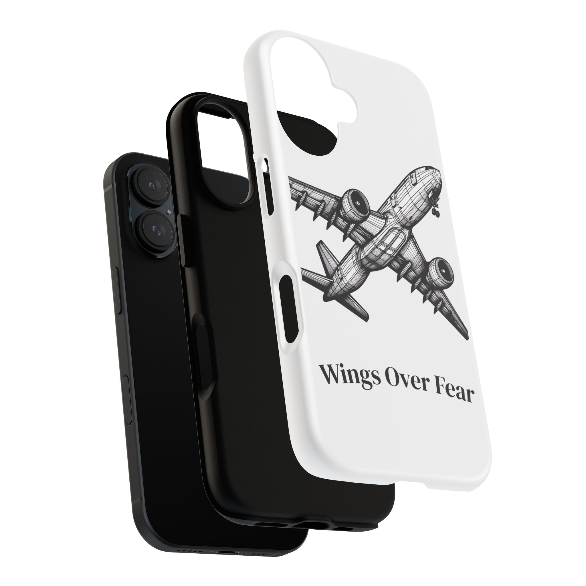 Aviation Phone Case, Inspirational Pilot Gift, Travel Enthusiast Accessory, Unique Airplane Case, Wings Over Fear Design