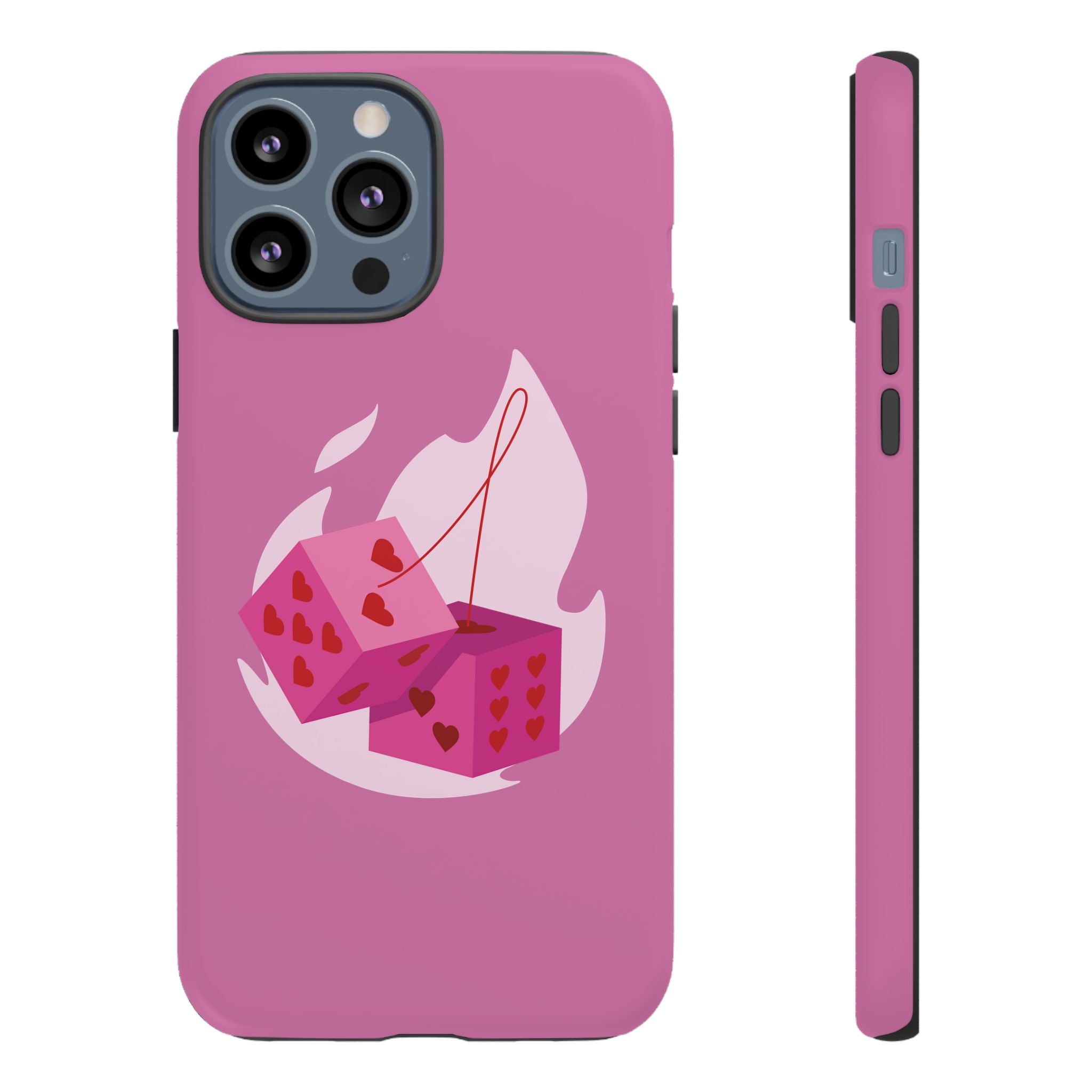 Phone Case, Tough Phone Cover, Heart Design, Cute Cell Accessories, Valentine's Day Gift, Trendy Pink Case