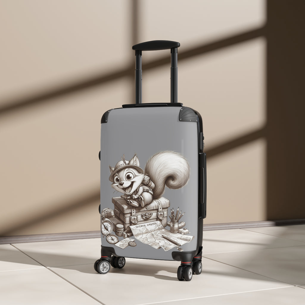 Whimsical Travel Suitcase with Cartoon Fox Design, Kids Luggage, Adventure Bag, Unique Gifts for Kids, Travel Accessories