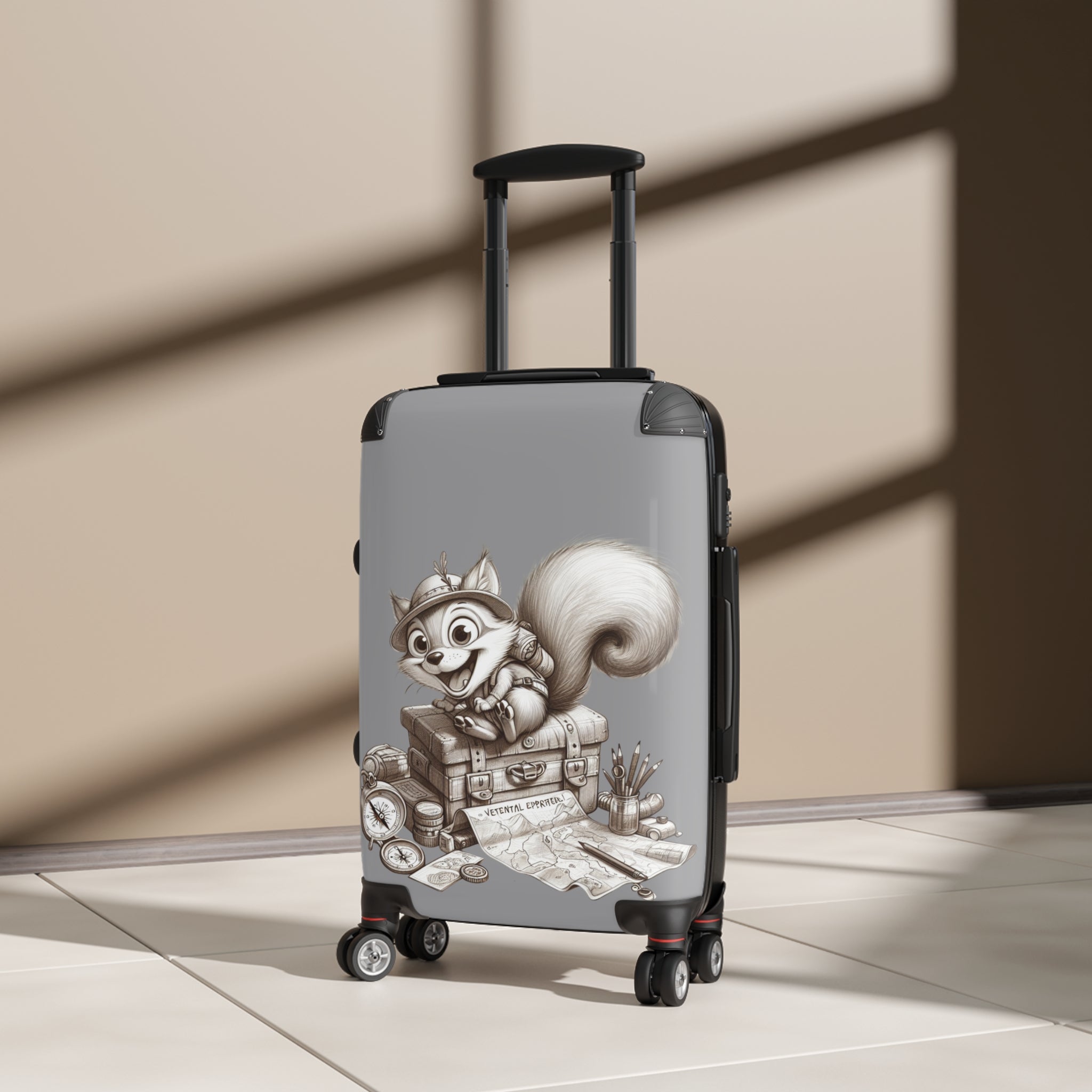 Whimsical Travel Suitcase with Cartoon Fox Design, Kids Luggage, Adventure Bag, Unique Gifts for Kids, Travel Accessories