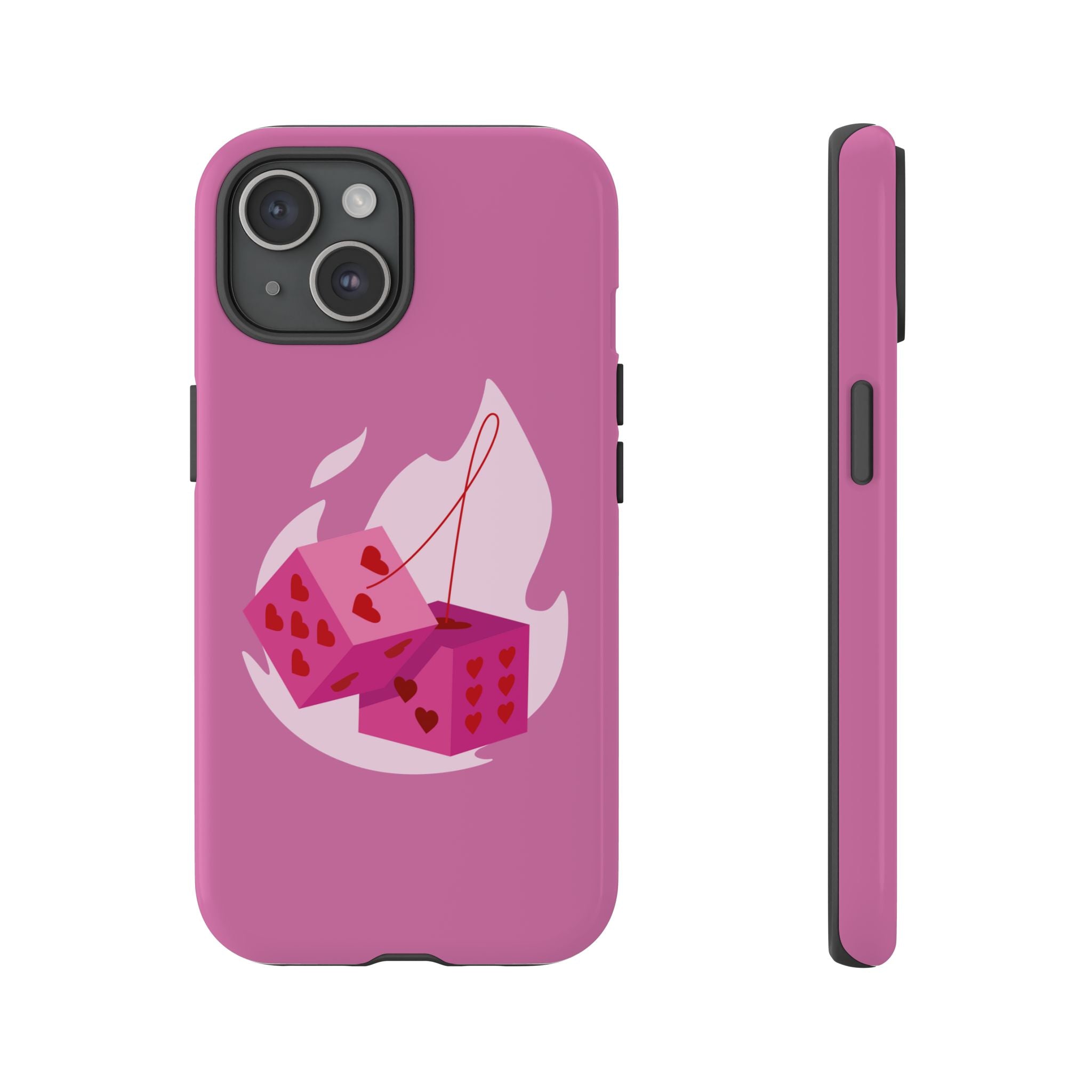 Phone Case, Tough Phone Cover, Heart Design, Cute Cell Accessories, Valentine's Day Gift, Trendy Pink Case
