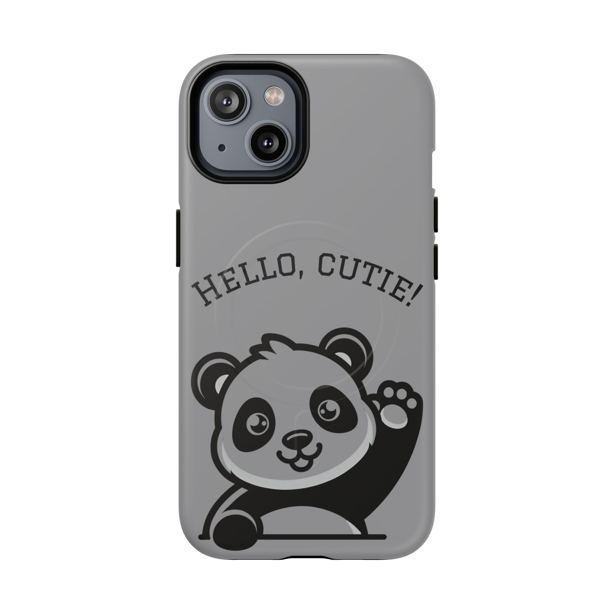 Cute Panda Phone Case, Tough Magnetic Cases for iPhone, Hello Cutie Design, Fun Gift for Kids, Unique Tech Accessories