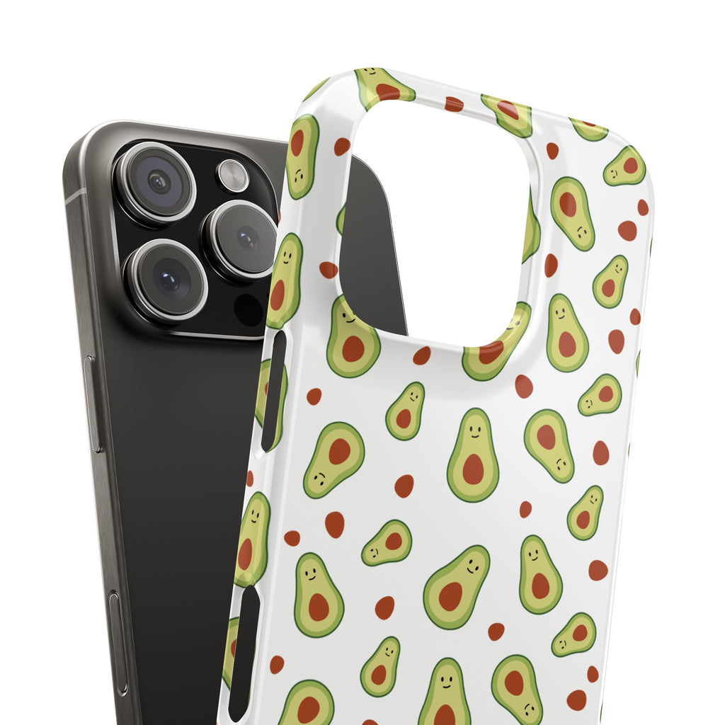 Avocado Pattern Slim Phone Cases, Cute Phone Cover, Trendy Cell Phone Accessory, Gift for Foodies, Fun Avocado Gift
