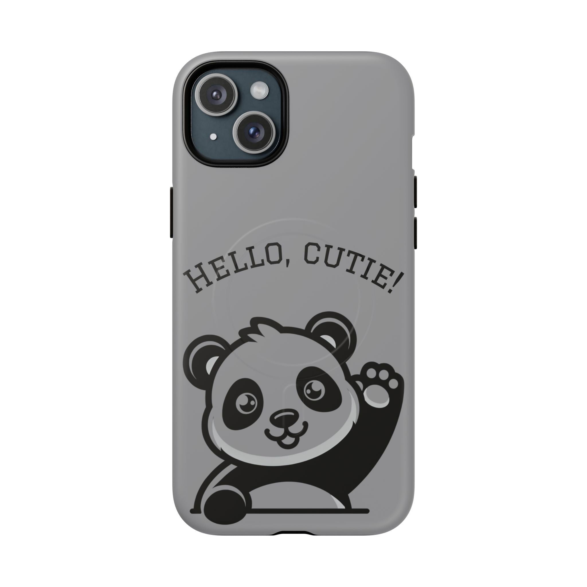 Cute Panda Phone Case, Tough Magnetic Cases for iPhone, Hello Cutie Design, Fun Gift for Kids, Unique Tech Accessories