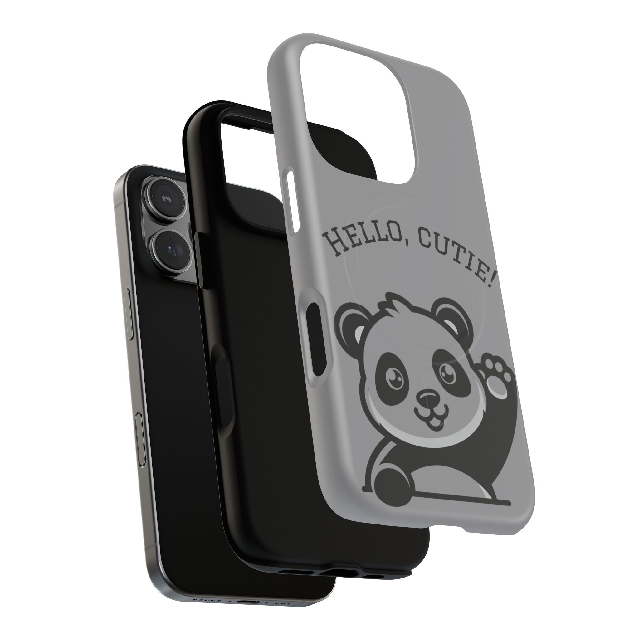 Cute Panda Phone Case, Tough Magnetic Cases for iPhone, Hello Cutie Design, Fun Gift for Kids, Unique Tech Accessories