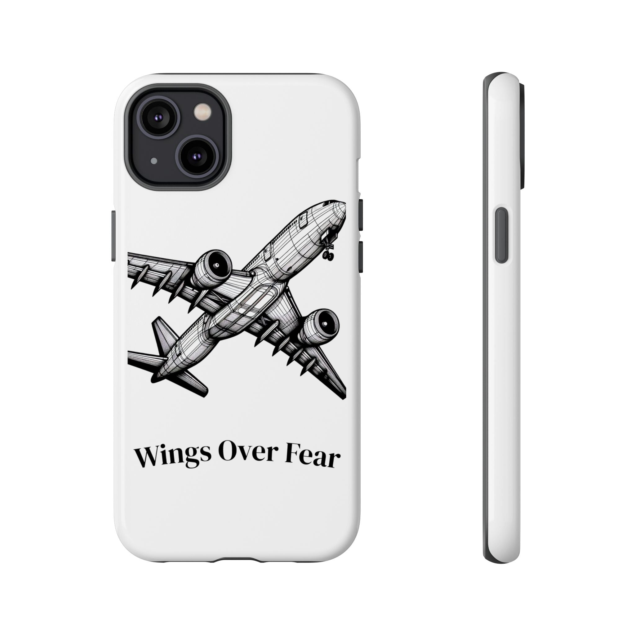 Aviation Phone Case, Inspirational Pilot Gift, Travel Enthusiast Accessory, Unique Airplane Case, Wings Over Fear Design