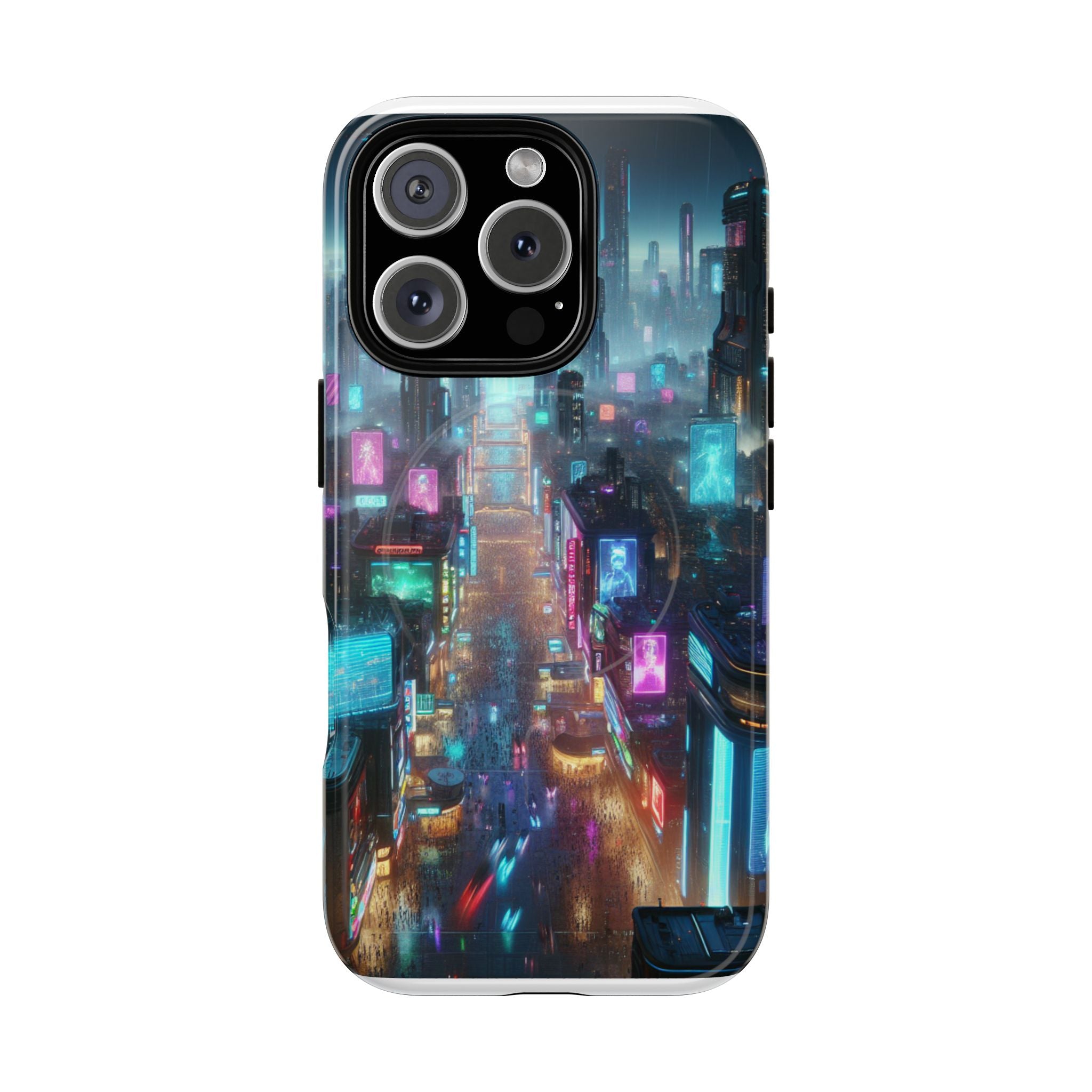 Futuristic Cityscape Phone Case, Tough Magnetic Cases, Urban Aesthetic, Tech Accessories, Gifts for Tech Lovers, Holiday Phone Cases