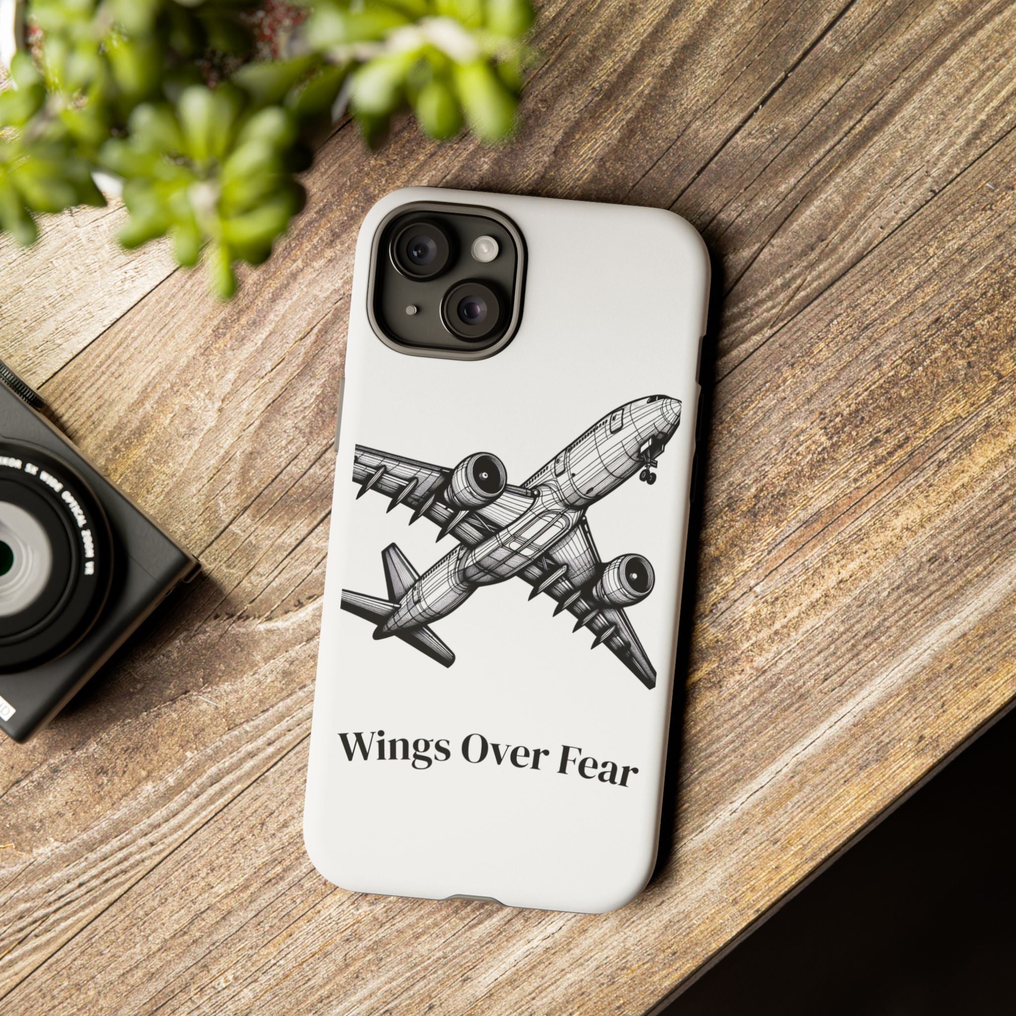 Aviation Phone Case, Inspirational Pilot Gift, Travel Enthusiast Accessory, Unique Airplane Case, Wings Over Fear Design