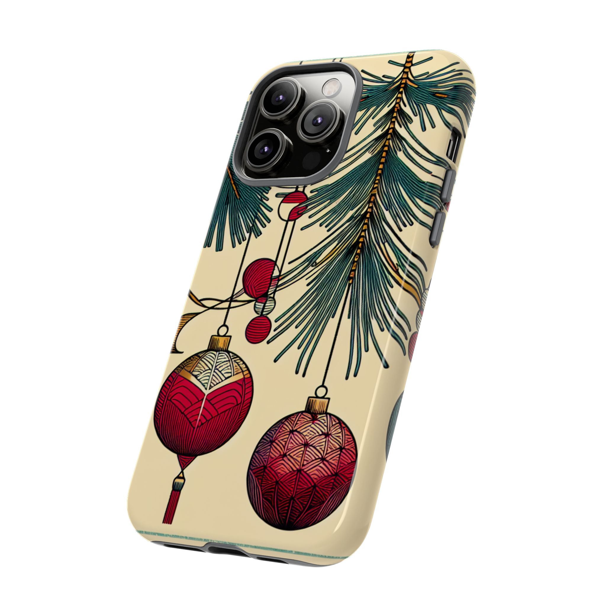 Christmas Phone Case with Ornament Design | Holiday Gift, Festive Mobile Cover, Cute Tough Case, Winter Decoration