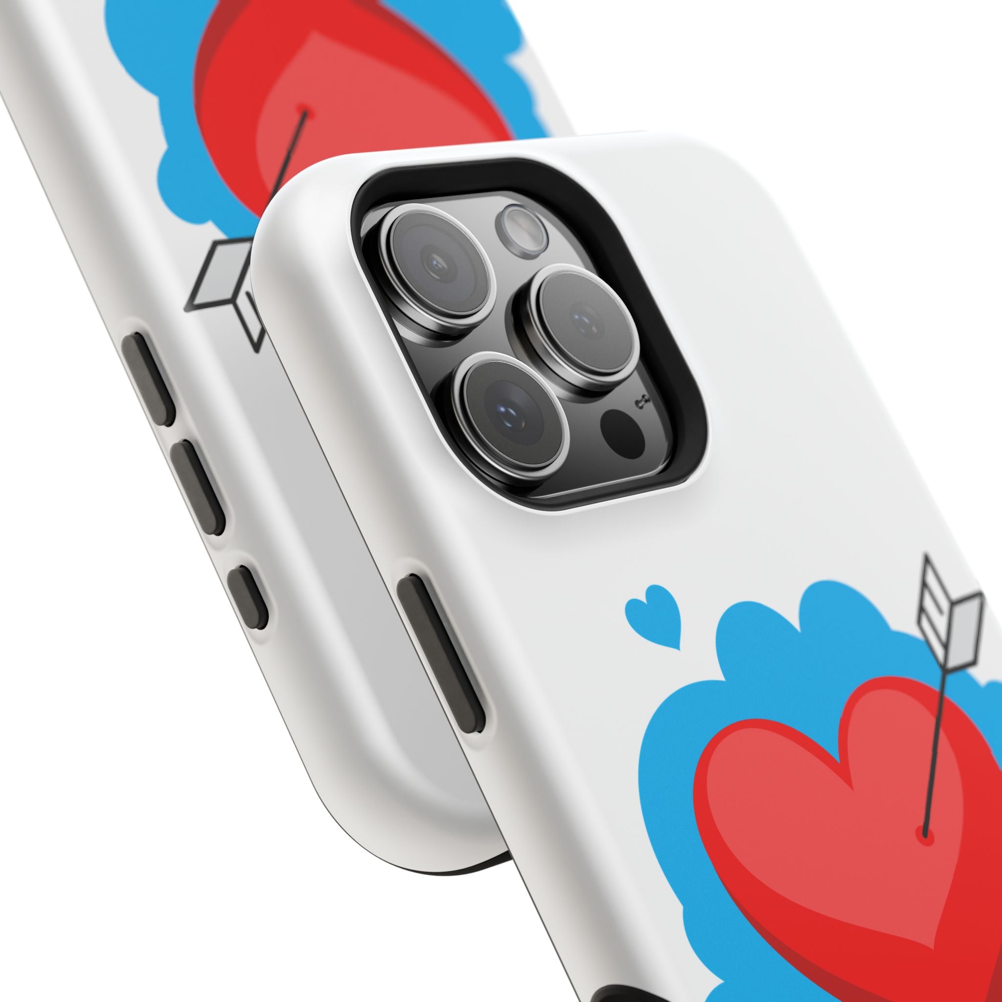 Heart Arrow Impact-Resistant Phone Case, Cute Phone Cover, Valentine's Day Gift, Durable Case, Love Themed Accessory