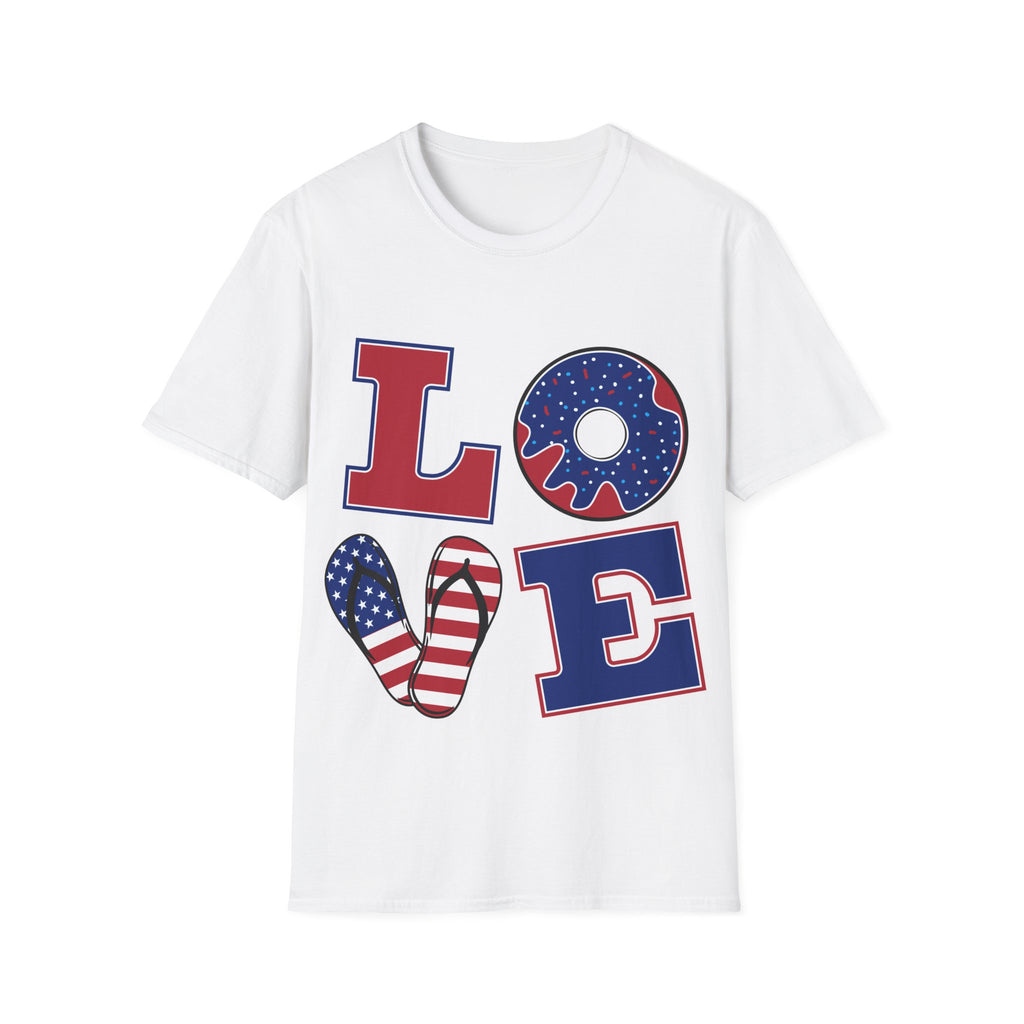 Unisex Love Summer T-Shirt, Patriotic Tee, 4th of July Shirt, Casual Wear, Gift for Friends, BBQ, Vacation