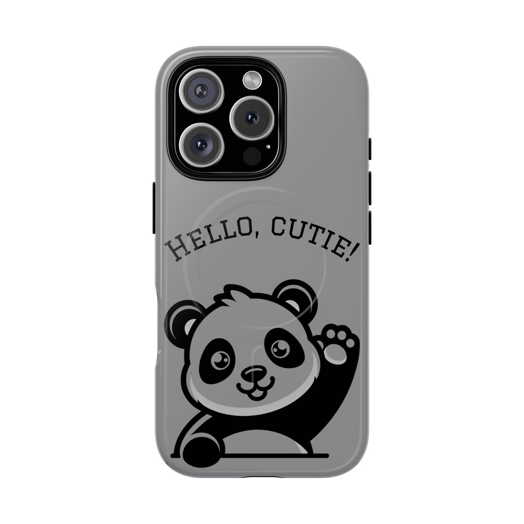 Cute Panda Phone Case, Tough Magnetic Cases for iPhone, Hello Cutie Design, Fun Gift for Kids, Unique Tech Accessories