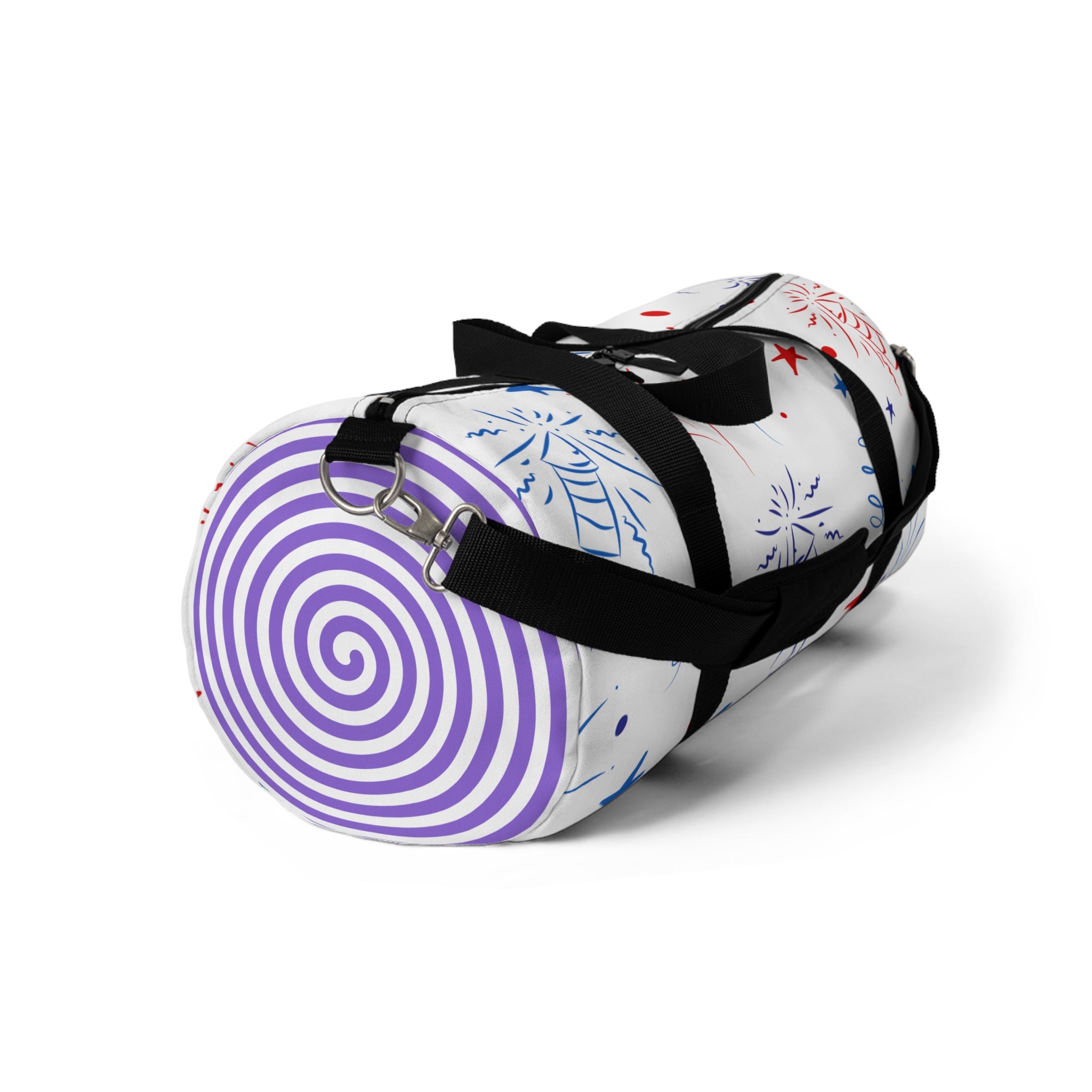 Patriotic Duffel Bag for Travel, Gym, Sports, Fireworks Design, Gifts for Independence Day, Weekend Getaways, Fun & Festive