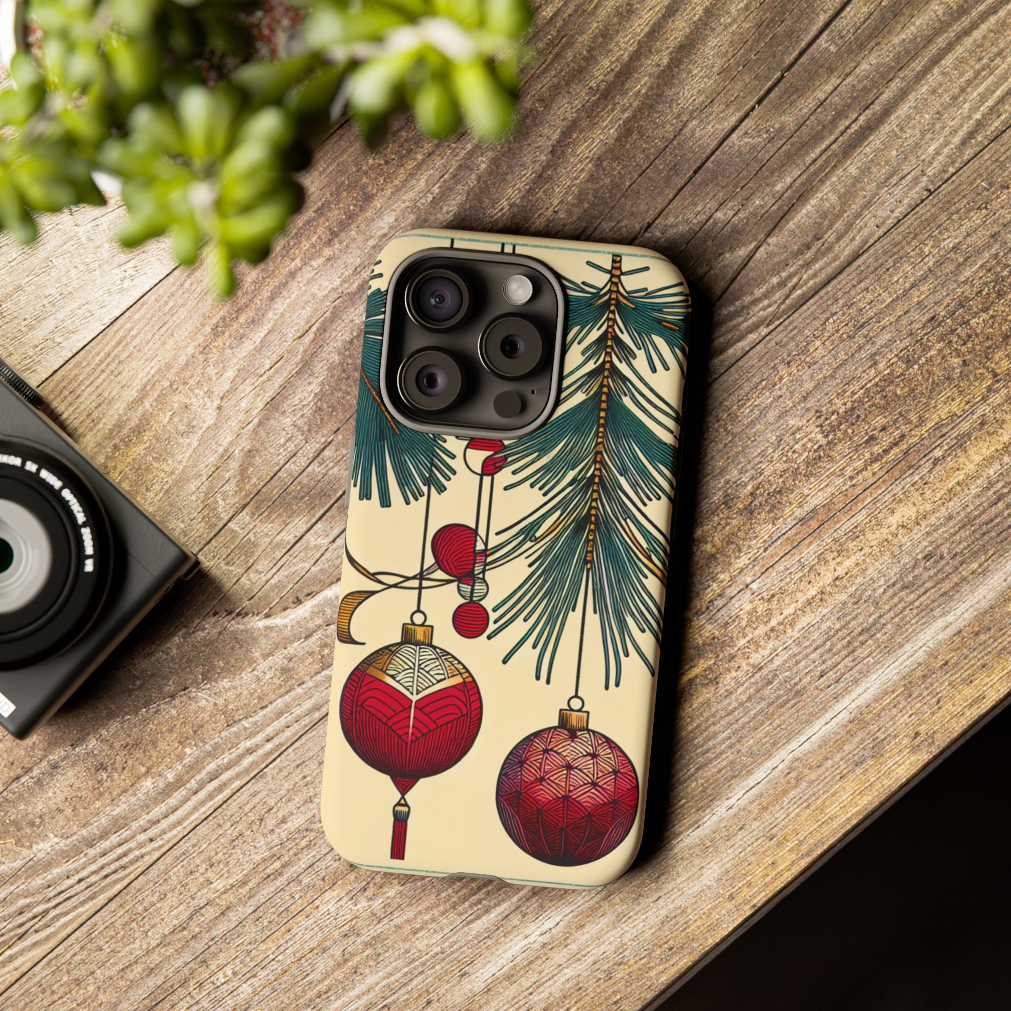 Christmas Phone Case with Ornament Design | Holiday Gift, Festive Mobile Cover, Cute Tough Case, Winter Decoration