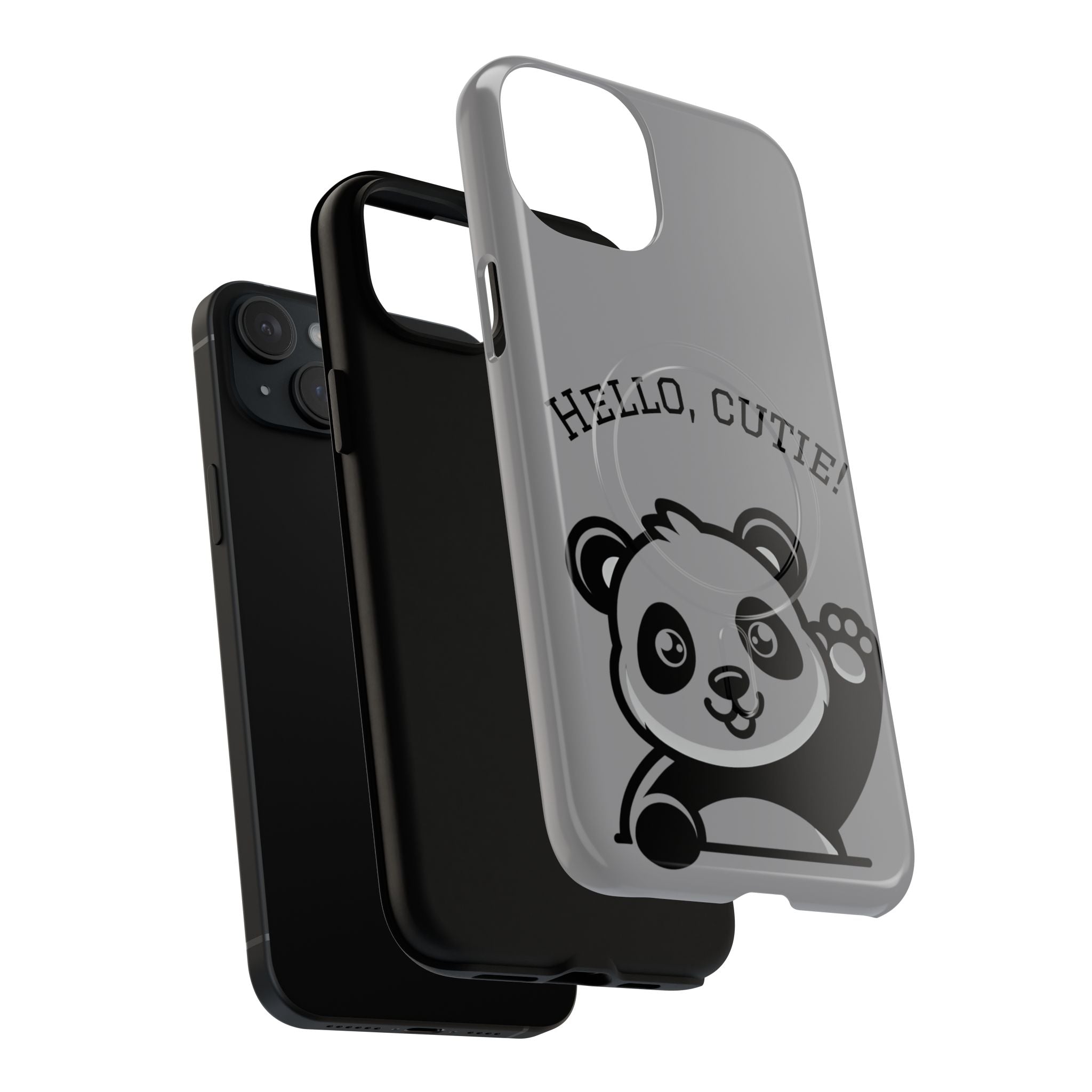 Cute Panda Phone Case, Tough Magnetic Cases for iPhone, Hello Cutie Design, Fun Gift for Kids, Unique Tech Accessories