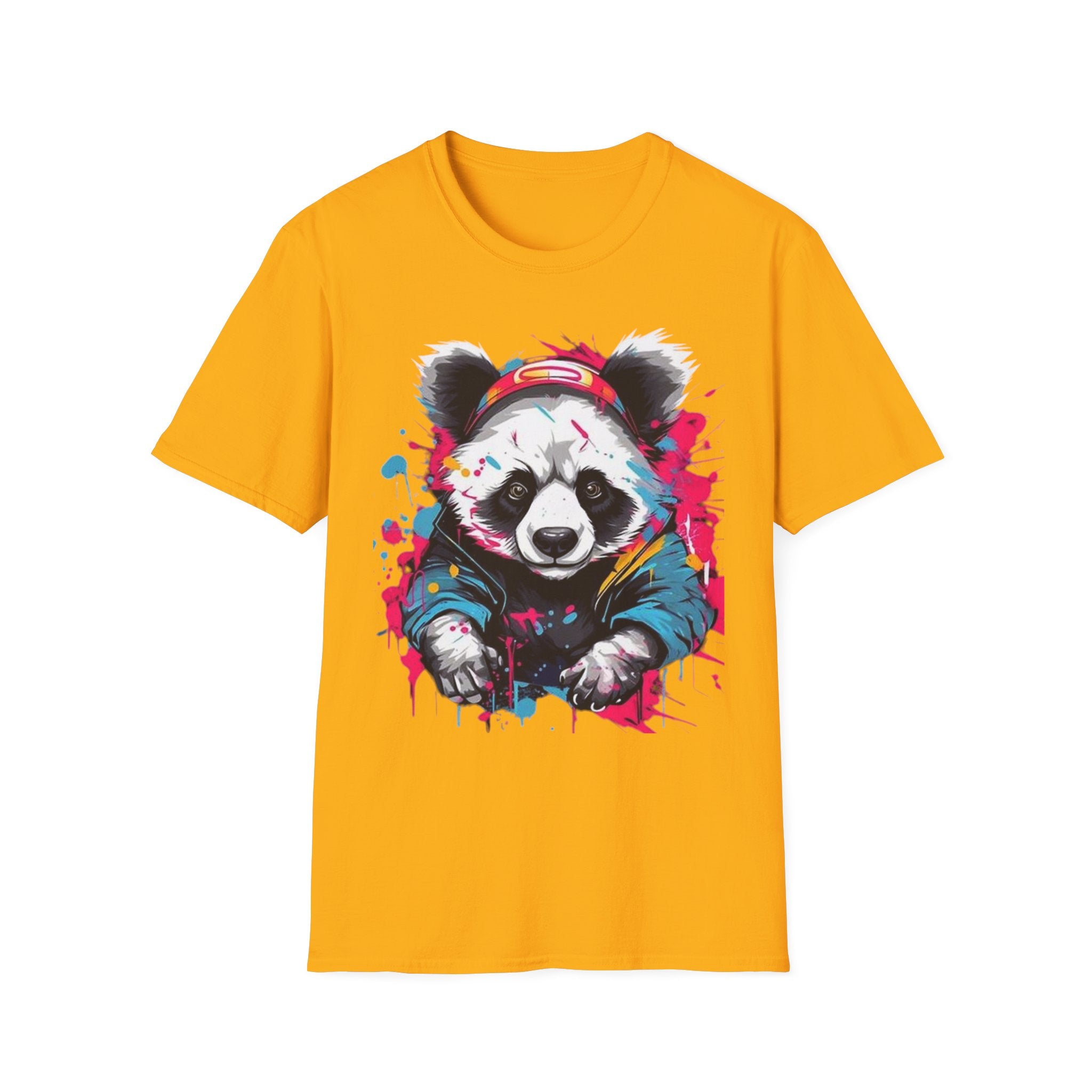 Colorful Panda Graphic Unisex T-Shirt | Cute Animal Tee for Casual Wear, Gifts, Eco-Friendly Fashion, Birthday Party